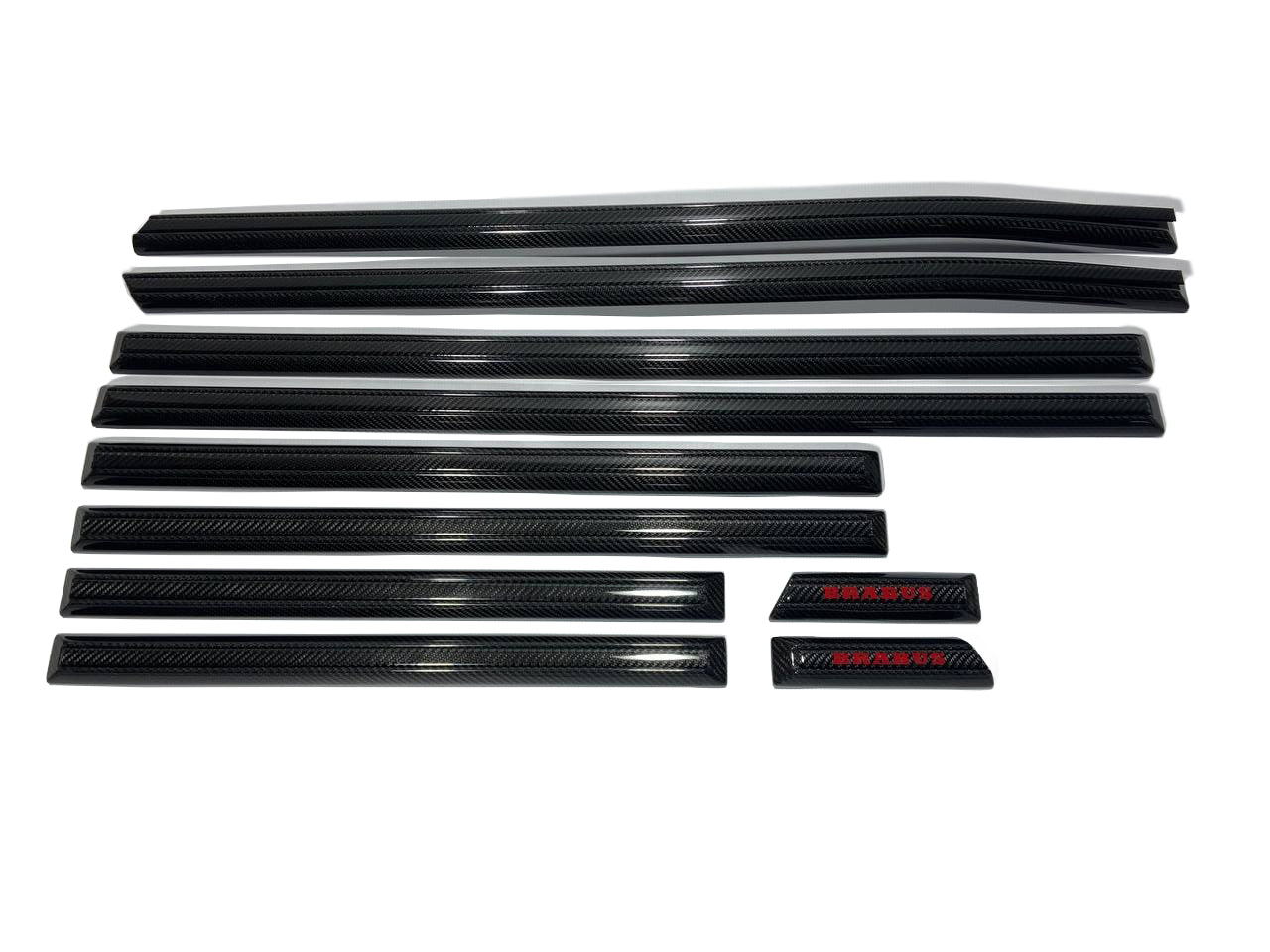 Carbon fiber solid side mouldings with insertions complete set AMG Brabus - Custom Class