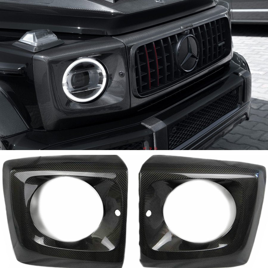 Carbon Front Headlight Covers for Mercedes-Benz W463A W464 - Custom Class