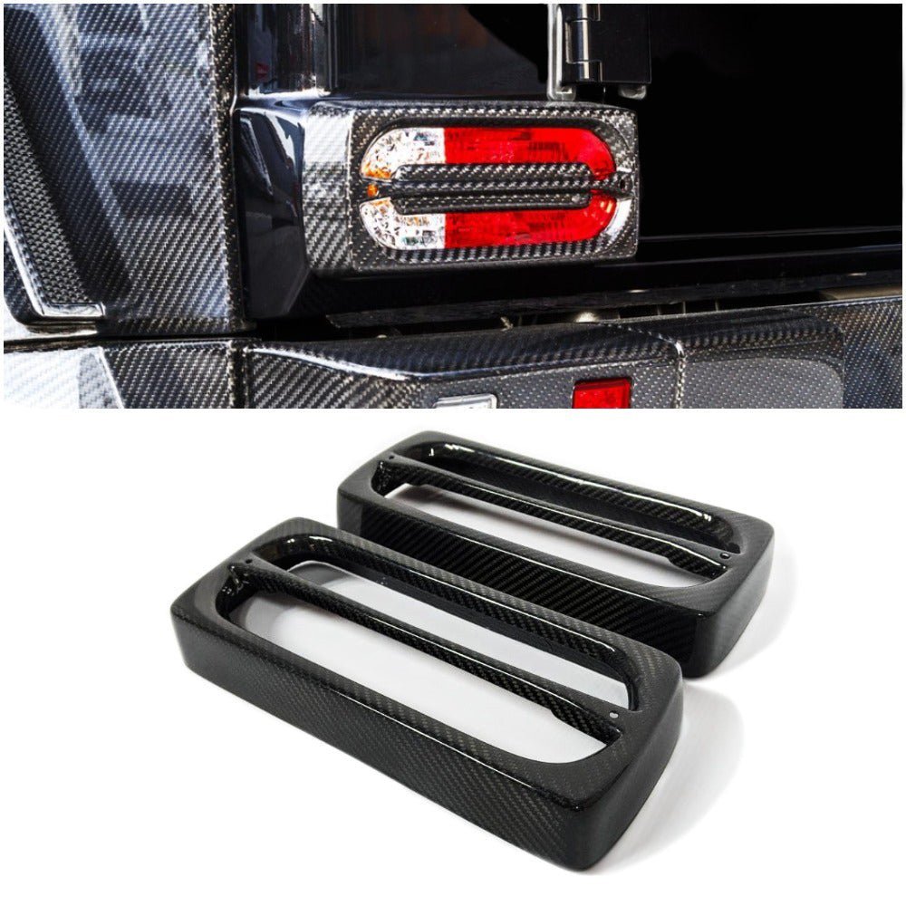Carbon Mansory Rear Tail Light Covers 2 pcs for Mercedes W463 G Wagon - Custom Class