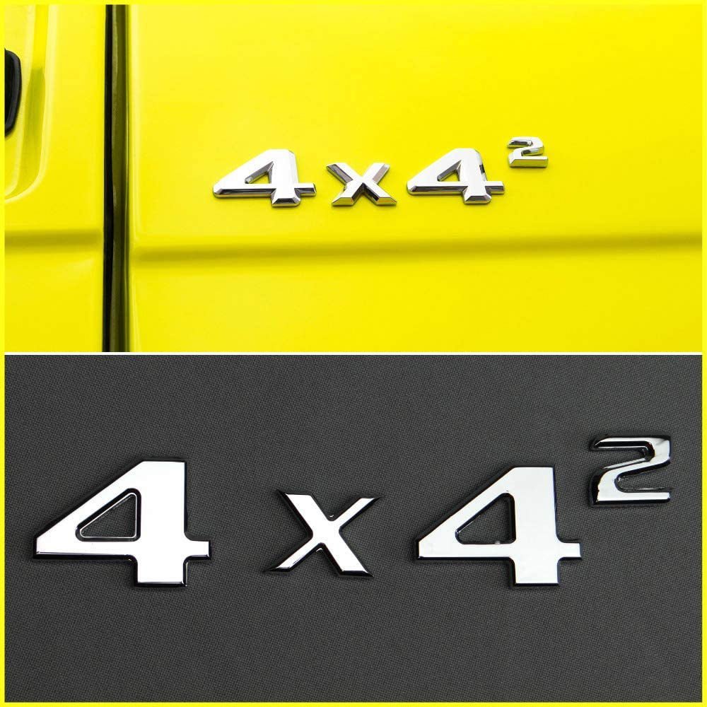 Chrome 4x4 Squared Badge Trunk Emblem for Mercedes G Wagon W463 4x4 - Custom Class