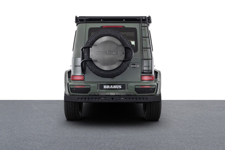 Brabus 800 Stealth Green 4x4 Squared conversion kit for Mercedes-Benz W463A G-Wagon by Custom Class, featuring premium carbon fiber and Brabus components.