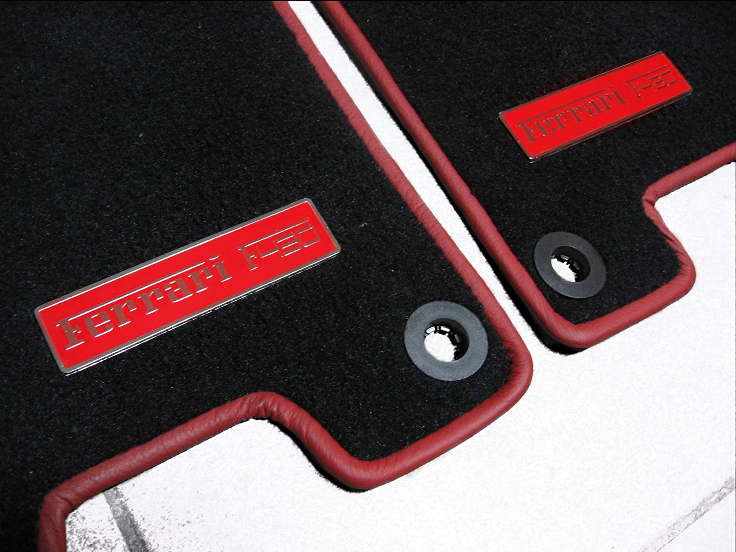 Ferrari F430 Floor Mats Interior Red Insertion Badges Emblems Metal Chrome Polished qualitative 2 pcs Set - Custom Class