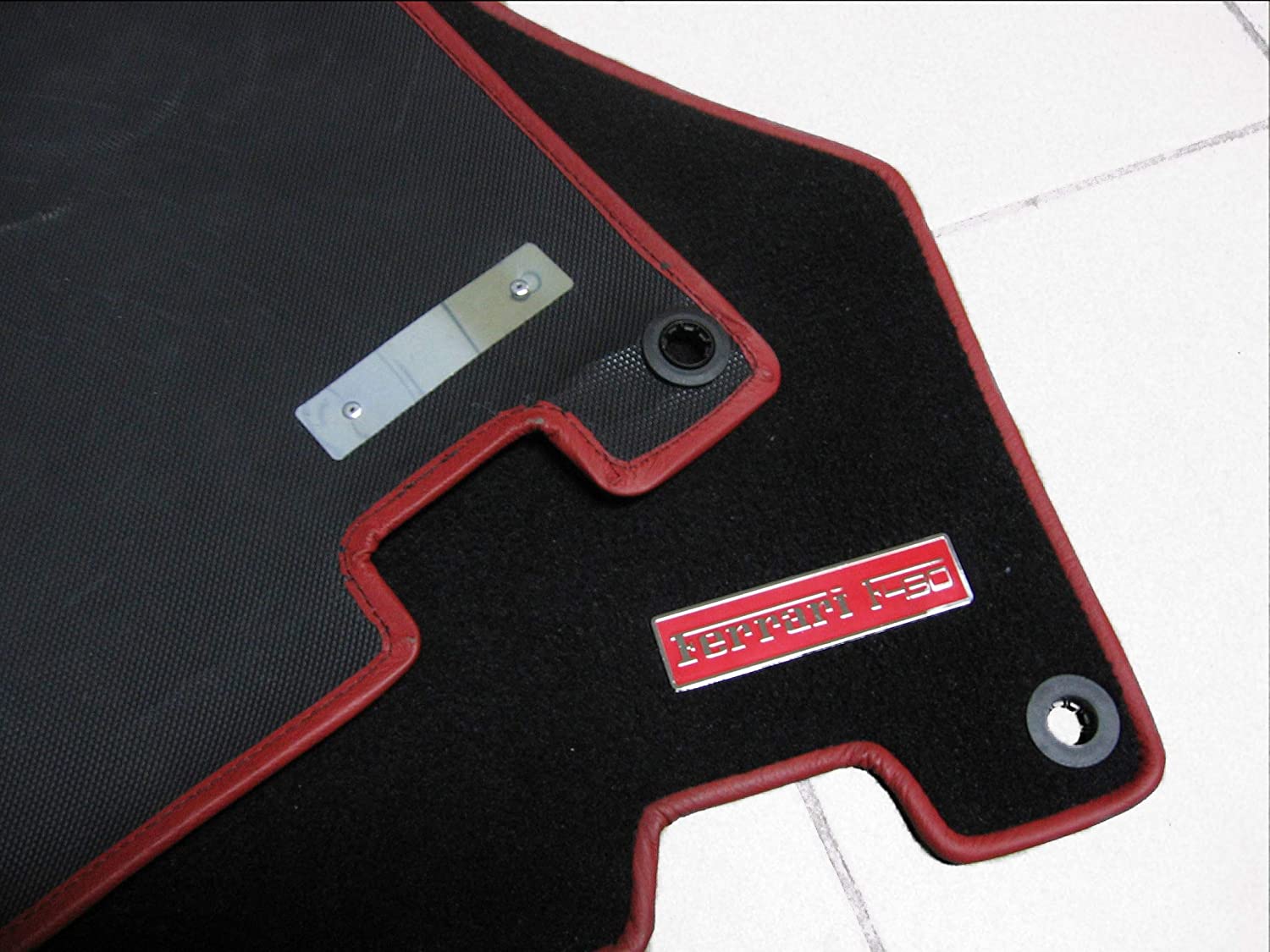 Ferrari F430 Floor Mats Interior Red Insertion Badges Emblems Metal Chrome Polished qualitative 2 pcs Set - Custom Class