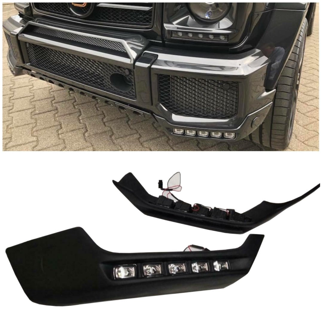 Fiberglass front lip spoiler with LEDs for Mercedes-Benz W463 G-Class - Custom Class