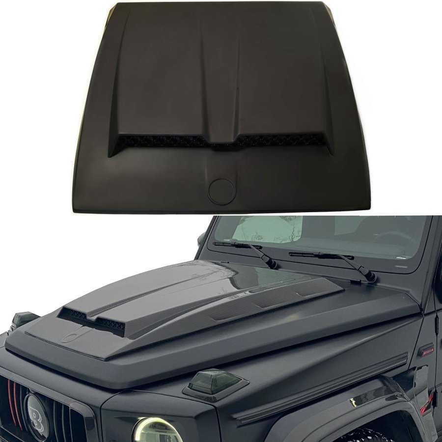 Fiberglass Brabus hood scoop for Mercedes-Benz W463A G-Class from Custom Class, designed for bold and sporty front-end styling.