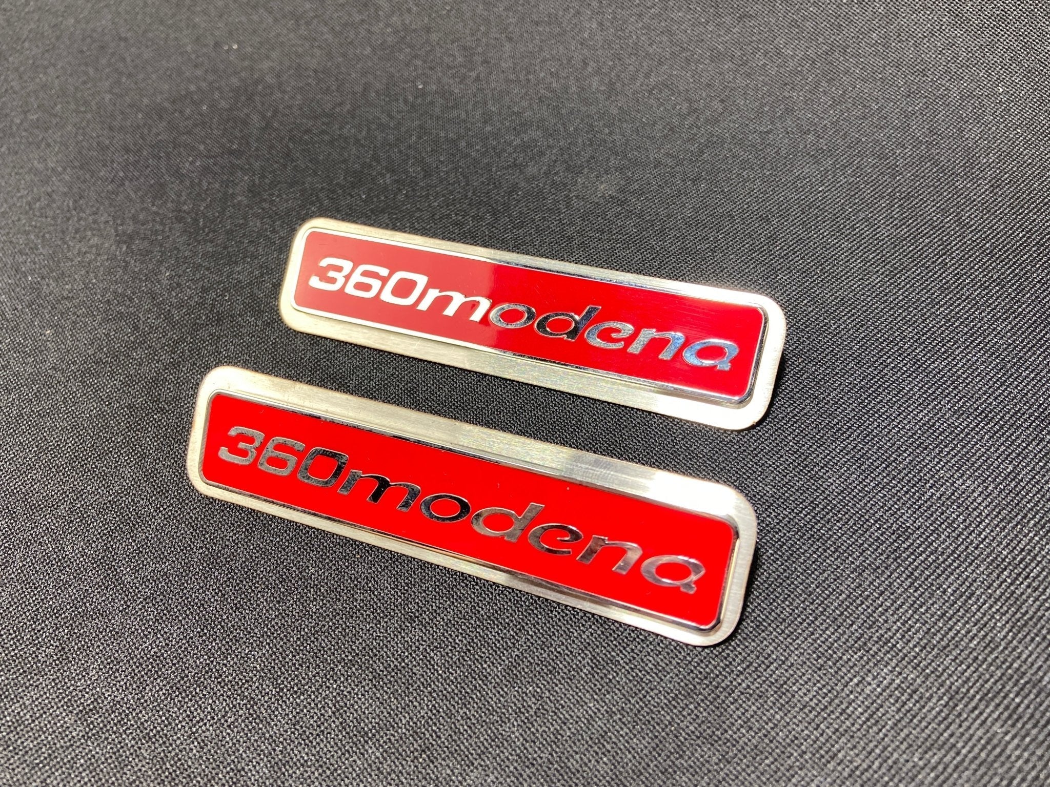 For Ferrari 360 Modena red Floor Mats Emblem Badge metal with chrome 2 pcs - Custom Class