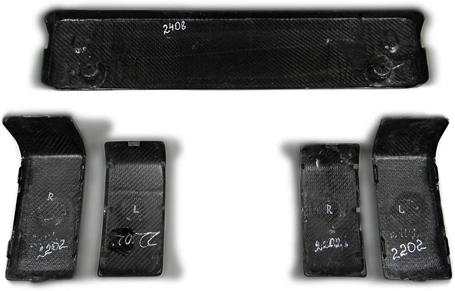 Front Bumper Carbon Fangs Number Plate add-ons Clips Brackets 5 pcs Set for Mercedes-Benz W463A W464 G63 G500 G-Wagon G-Class - Custom Class