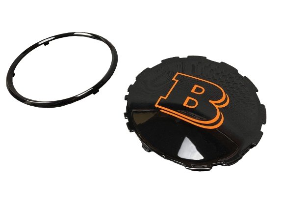 Front grille black emblem with orange Brabus style logo for Mercedes-Benz W463A W464 G-Class G-Wagon G63 G500 - Custom Class