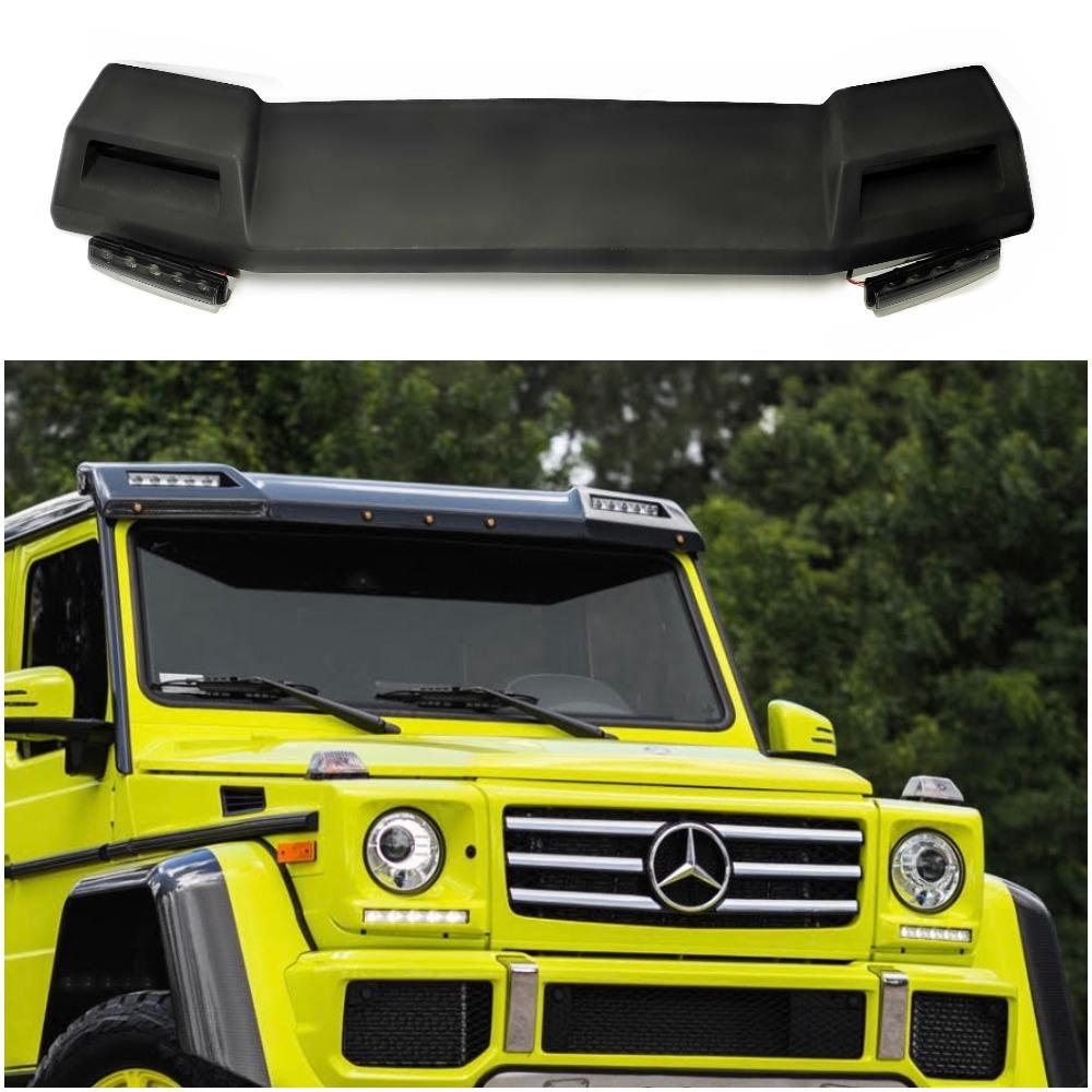 Front Roof Fiberglass Spoiler LED for Mercedes-Benz 4x4 6x6 Style W463 G63 G500 Wagon - Custom Class
