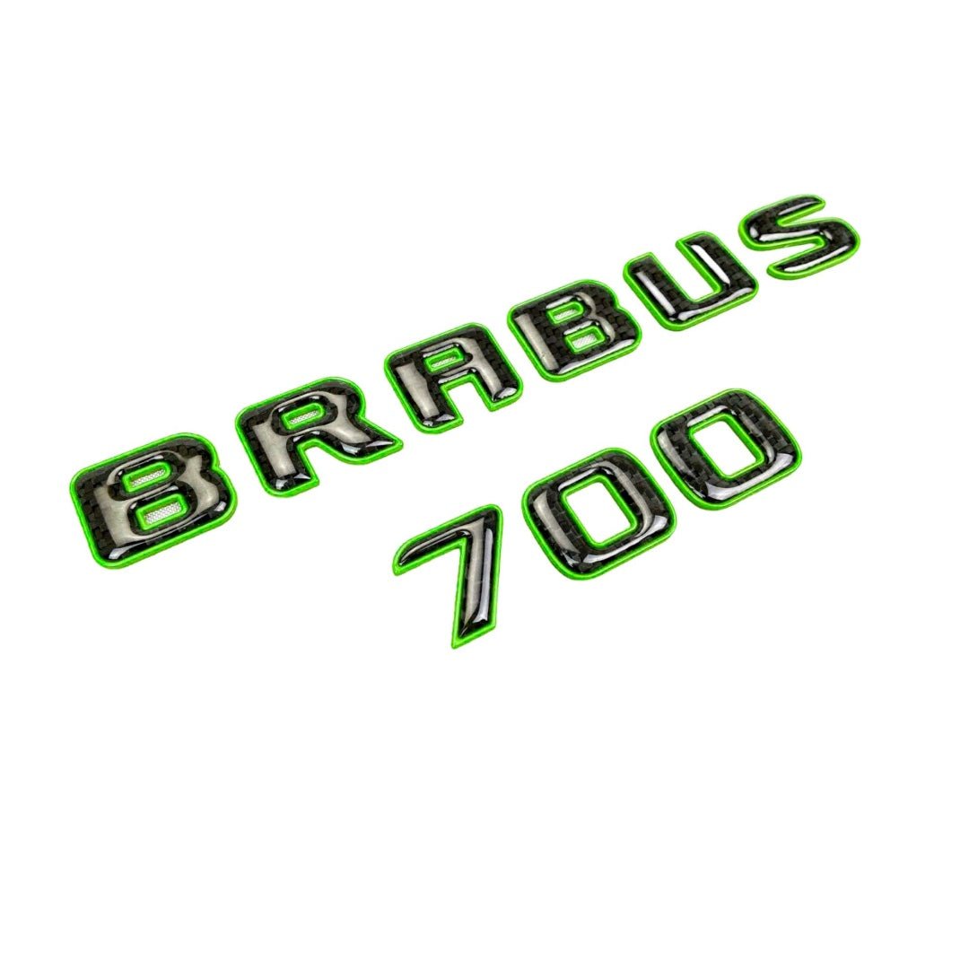 GREEN Brabus 700 emblem logo metal with carbon for Mercedes-Benz W463A W465 G-Class - Custom Class