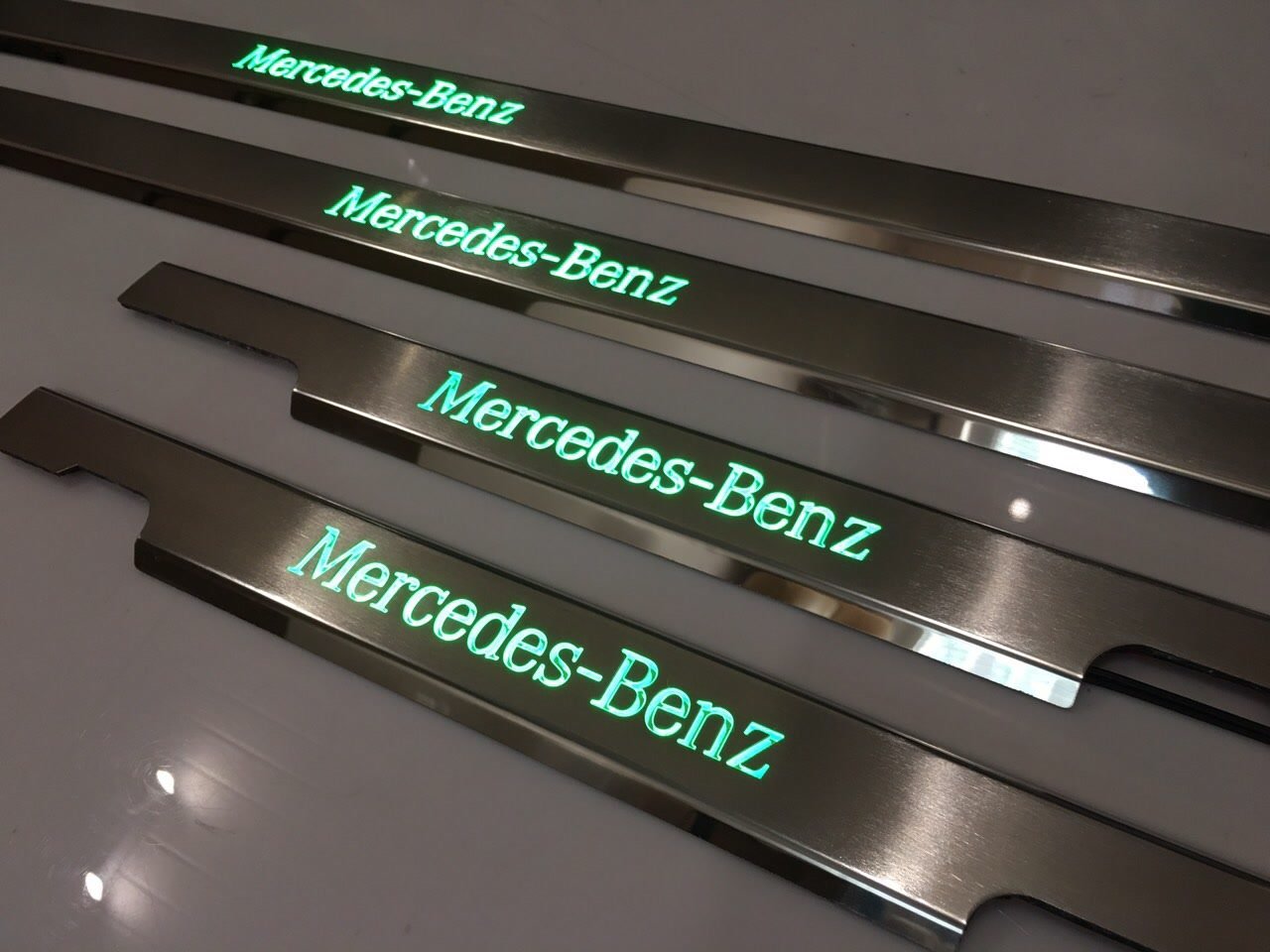 Green LED Illuminated Door Sills 4 or 5 pcs for Mercedes-Benz G-Class W463 - Custom Class