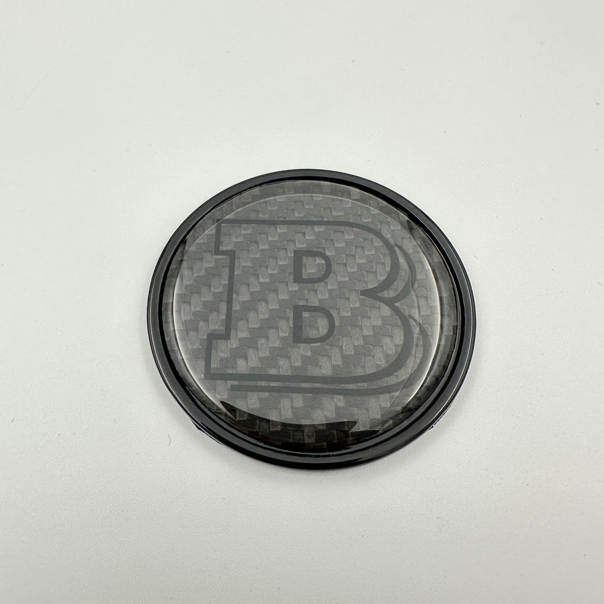 Grey Brabus badge logo emblem 55mm metal + carbon for hood Mercedes-Benz W463 W463A W464 G-Wagon - Custom Class