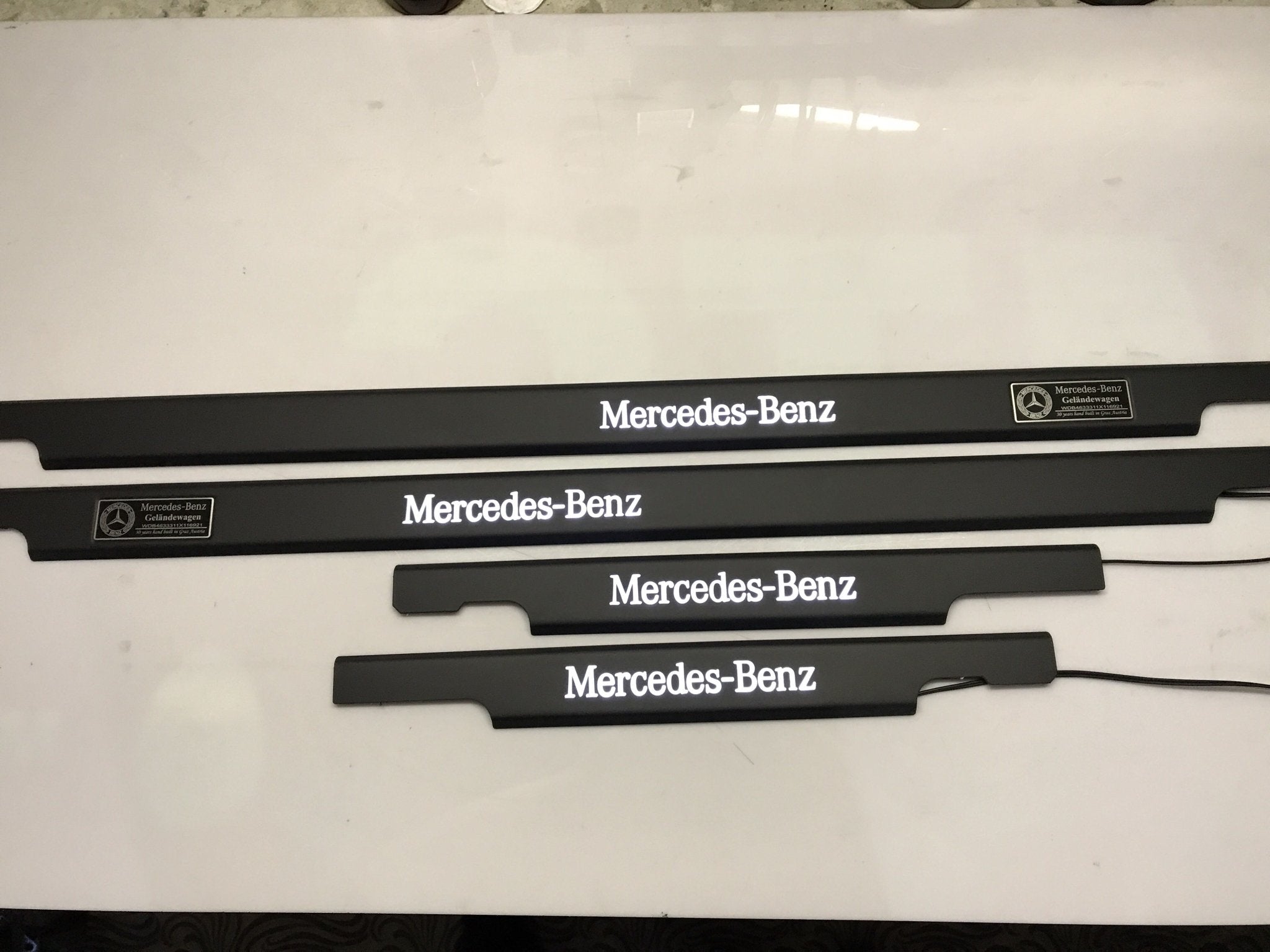 LED Illuminated Door Sills Black 4 or 5 pcs for Mercedes-Benz G-Class W463 - Custom Class