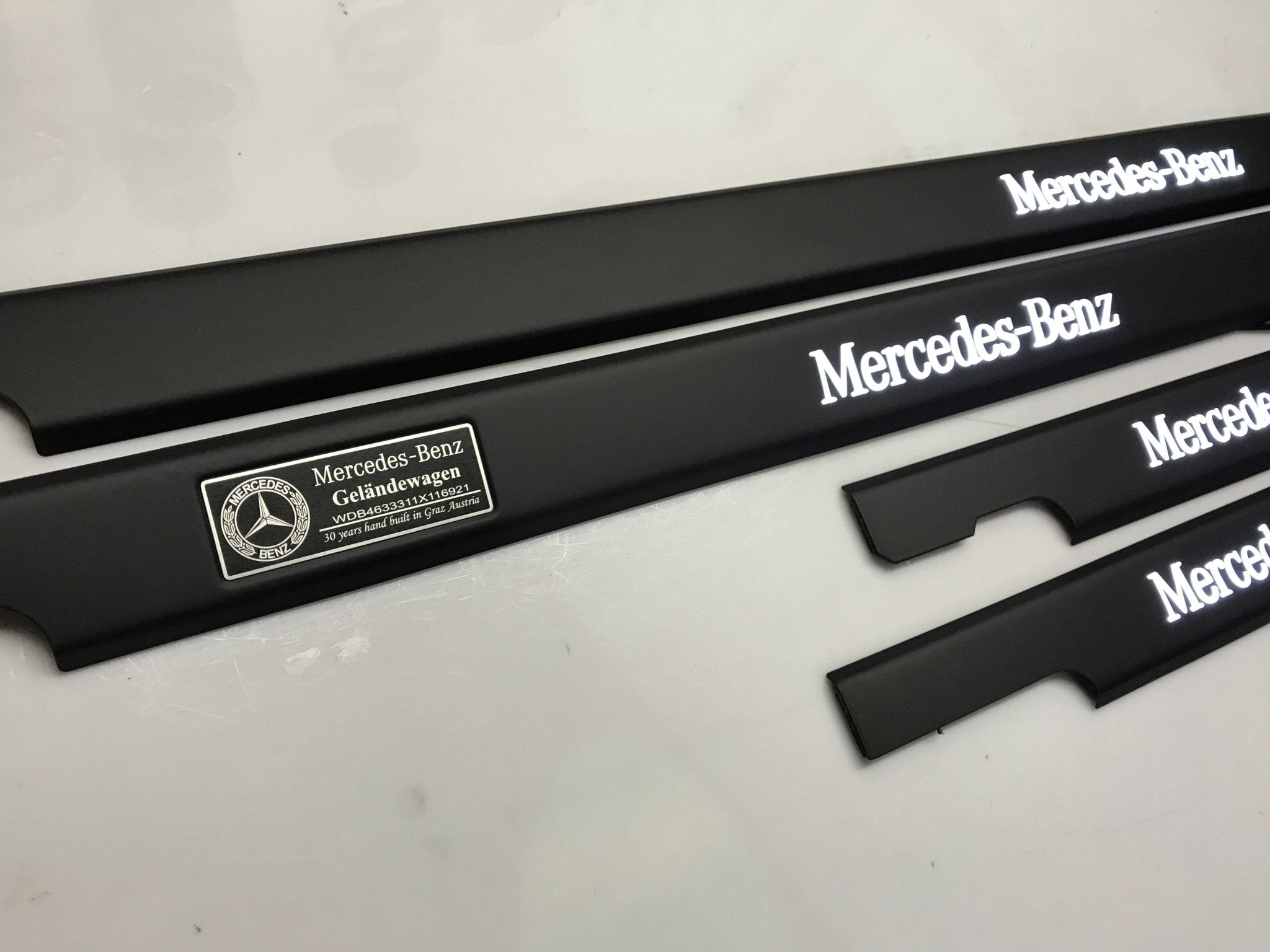 LED Illuminated Door Sills Black 4 or 5 pcs for Mercedes-Benz G-Class W463 - Custom Class