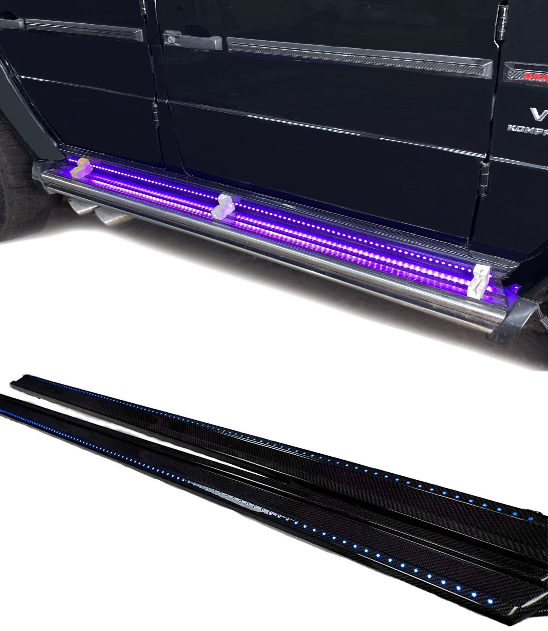 Mansory Side Entrance mouldings Carbon Fiber LED 2 pcs for Mercedes-Benz G-Wagon G-Class W463 G63 G55 G500 - Custom Class