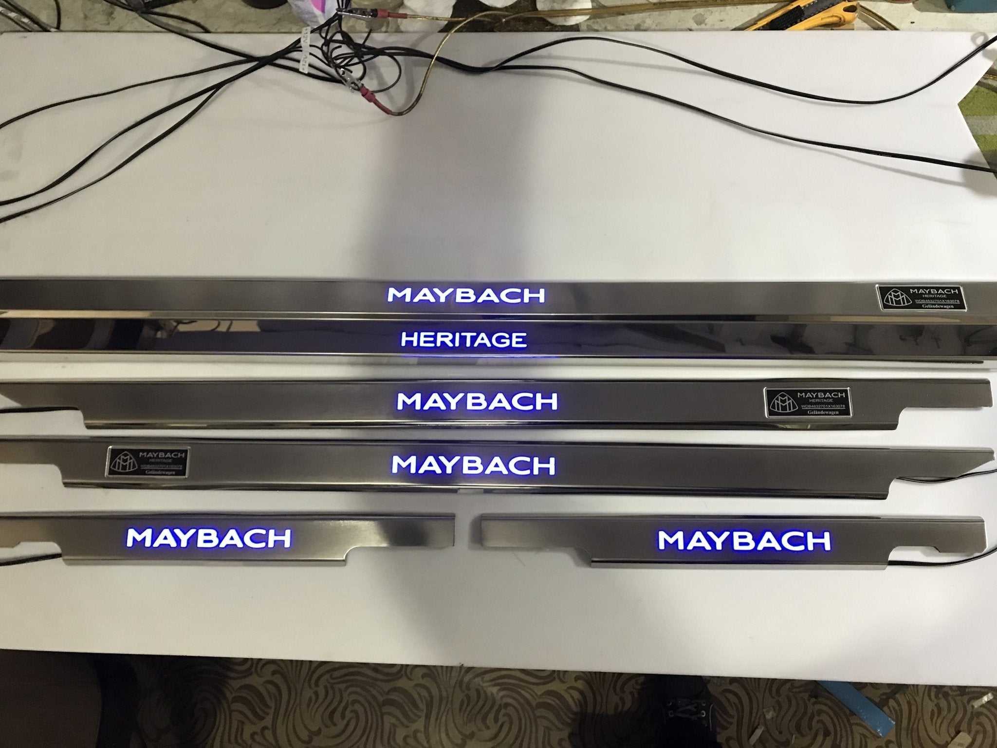 Maybach Heritage LED Illuminated Door Sills 4 or 5 pcs for Mercedes-Benz G-Class W463 - Custom Class