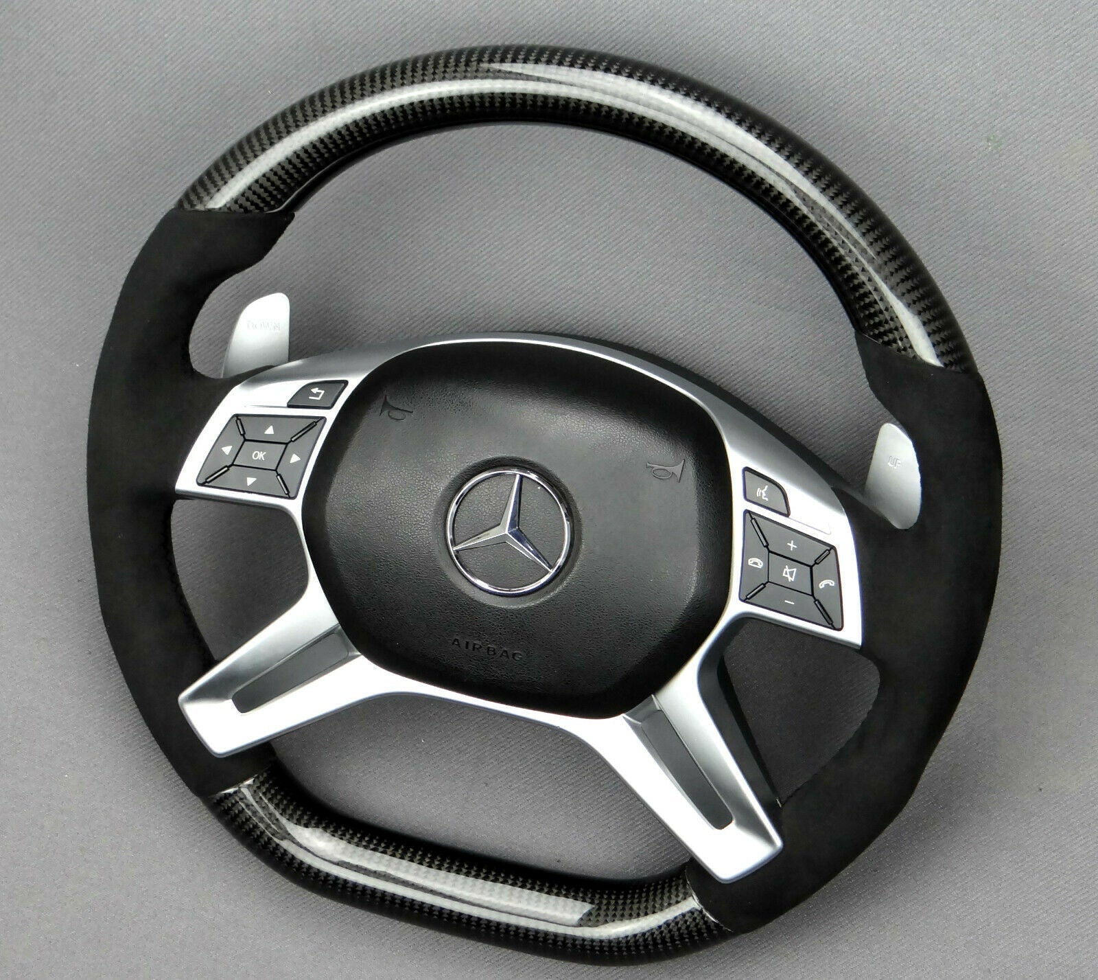 Mercedes AMG Style Steering Wheel Carbon Alcantara G GL ML W463 W166 X166 Class - Custom Class