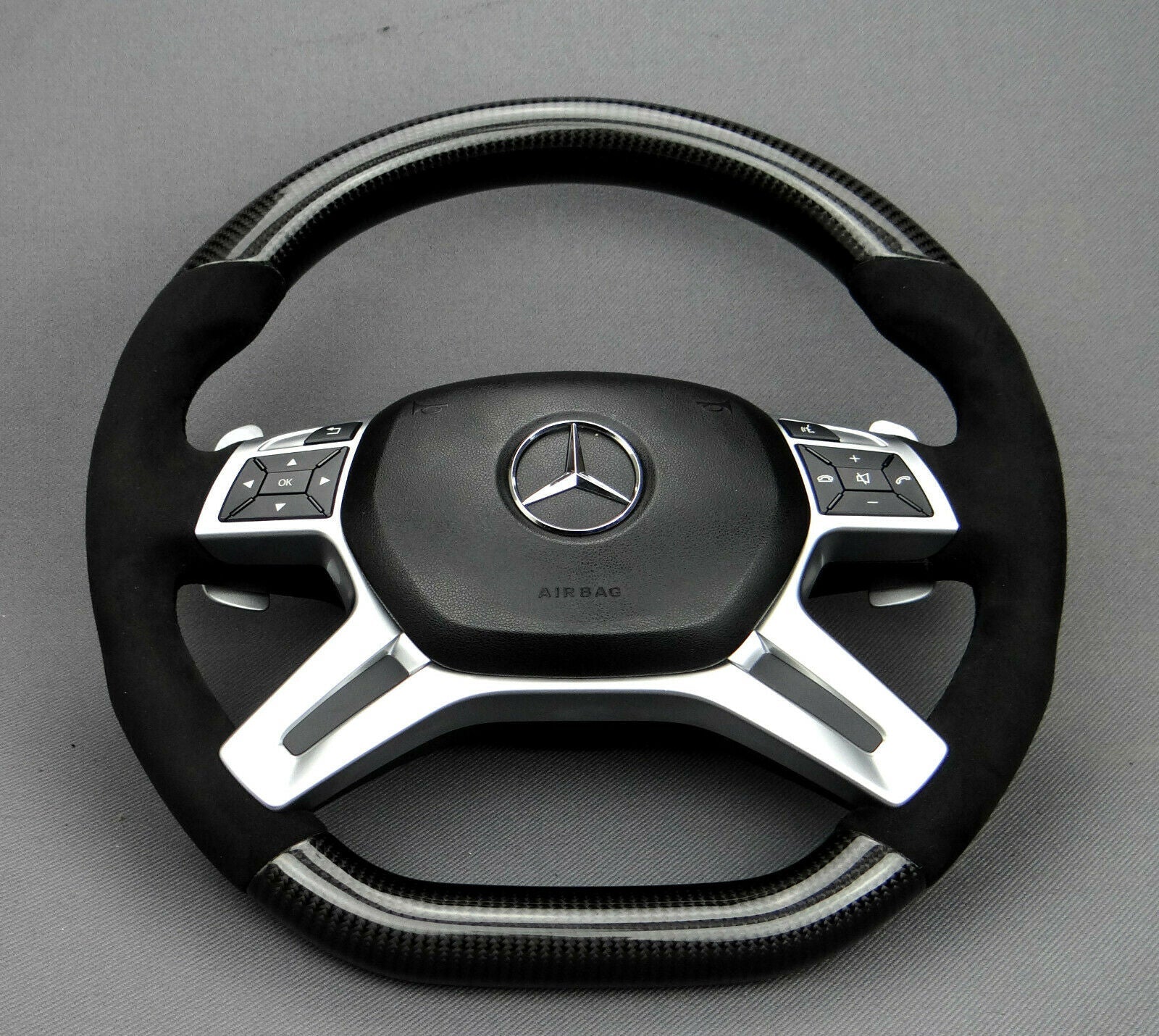 Mercedes AMG Style Steering Wheel Carbon Alcantara G GL ML W463 W166 X166 Class - Custom Class