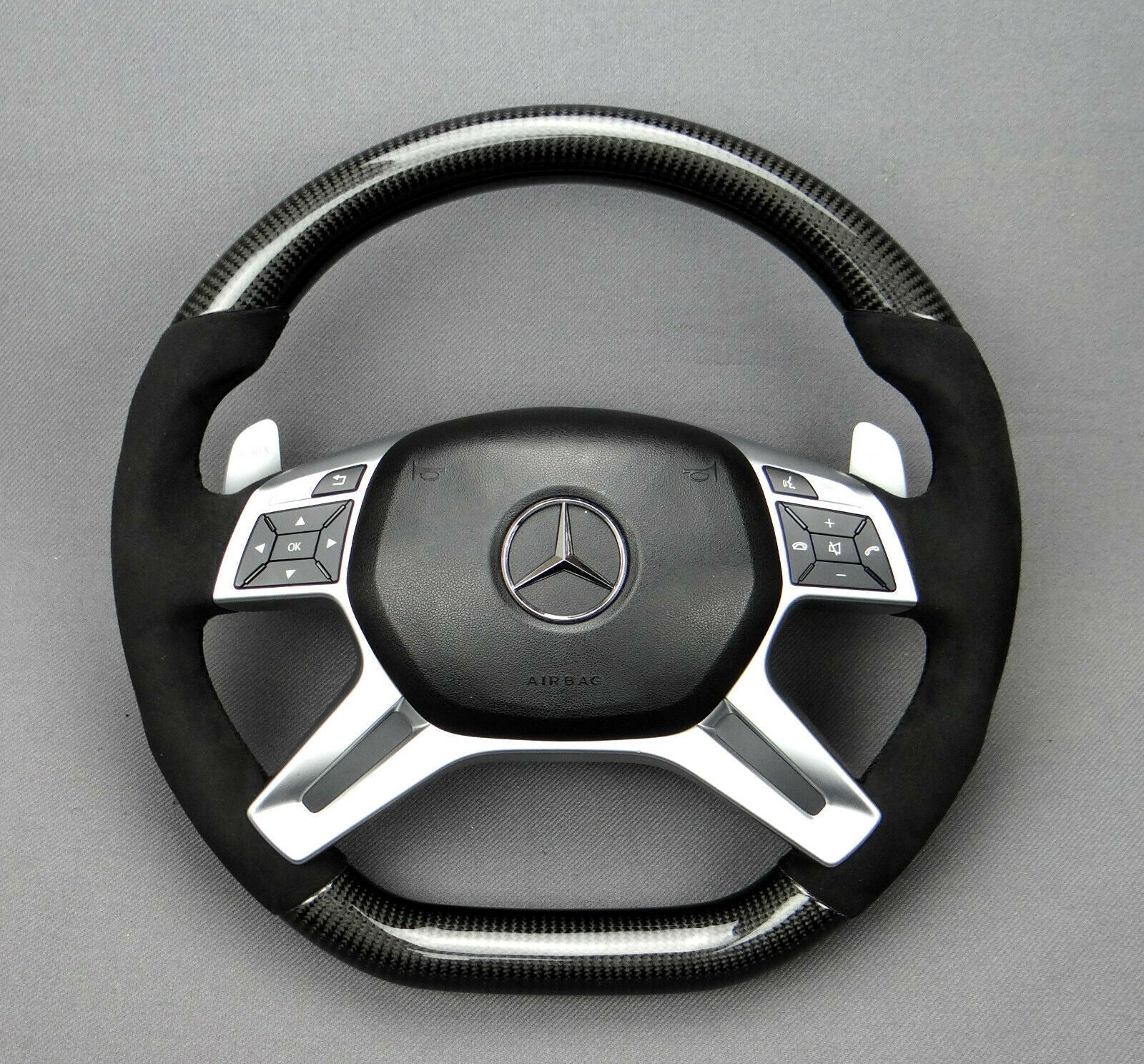 Mercedes AMG Style Steering Wheel Carbon Alcantara G GL ML W463 W166 X166 Class - Custom Class
