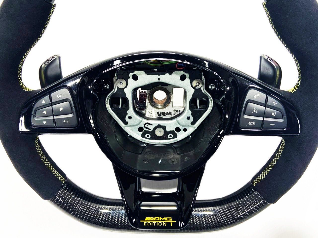 Mercedes-Benz Carbon Alcantara Steering Wheel AMG Style W222 W205 GLS GLE CLS - Custom Class