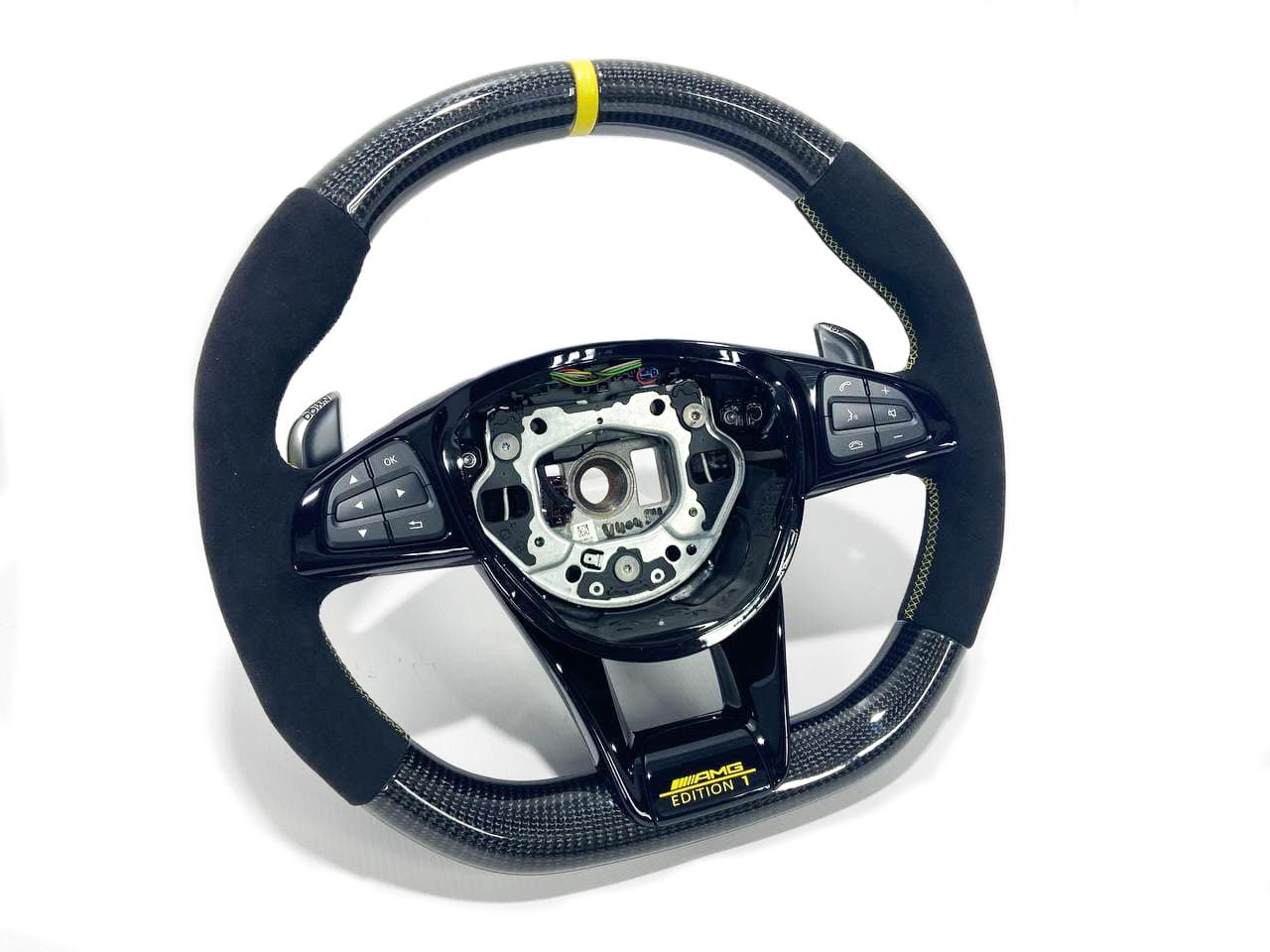 Mercedes-Benz Carbon Alcantara Steering Wheel AMG Style W222 W205 GLS GLE CLS - Custom Class
