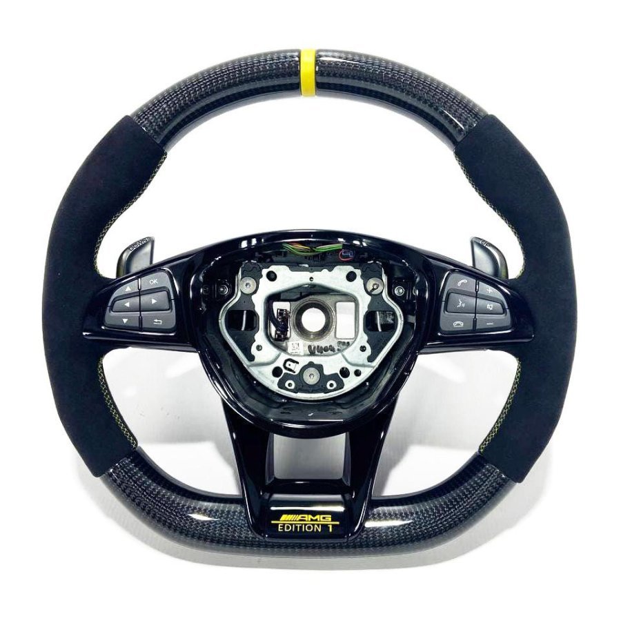 Mercedes-Benz Carbon Alcantara Steering Wheel AMG Style W222 W205 GLS GLE CLS - Custom Class