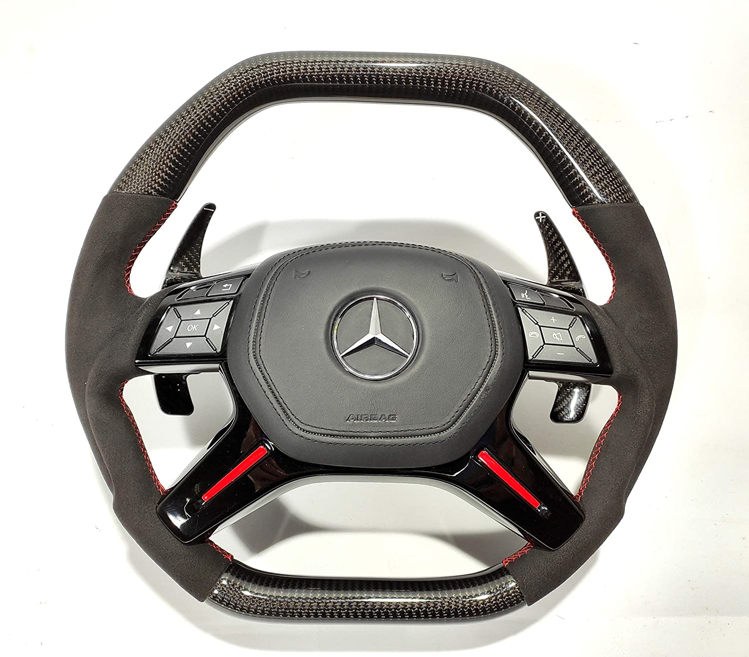 Mercedes-Benz Carbon Alcantara Steering Wheel G-Wagon GL ML Class W463 X166 W166 - Custom Class