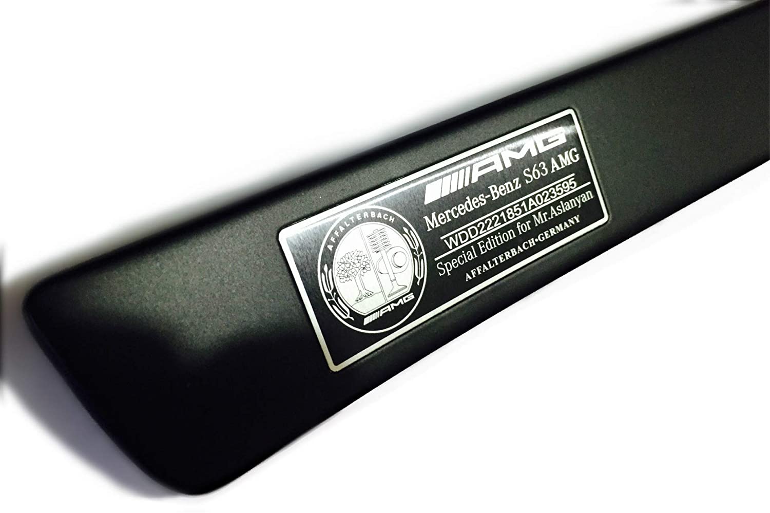 Black door sills LED Illuminated white AMG S63 sign for W222 S222 S63 S500 S550 S65 S Class - Custom Class