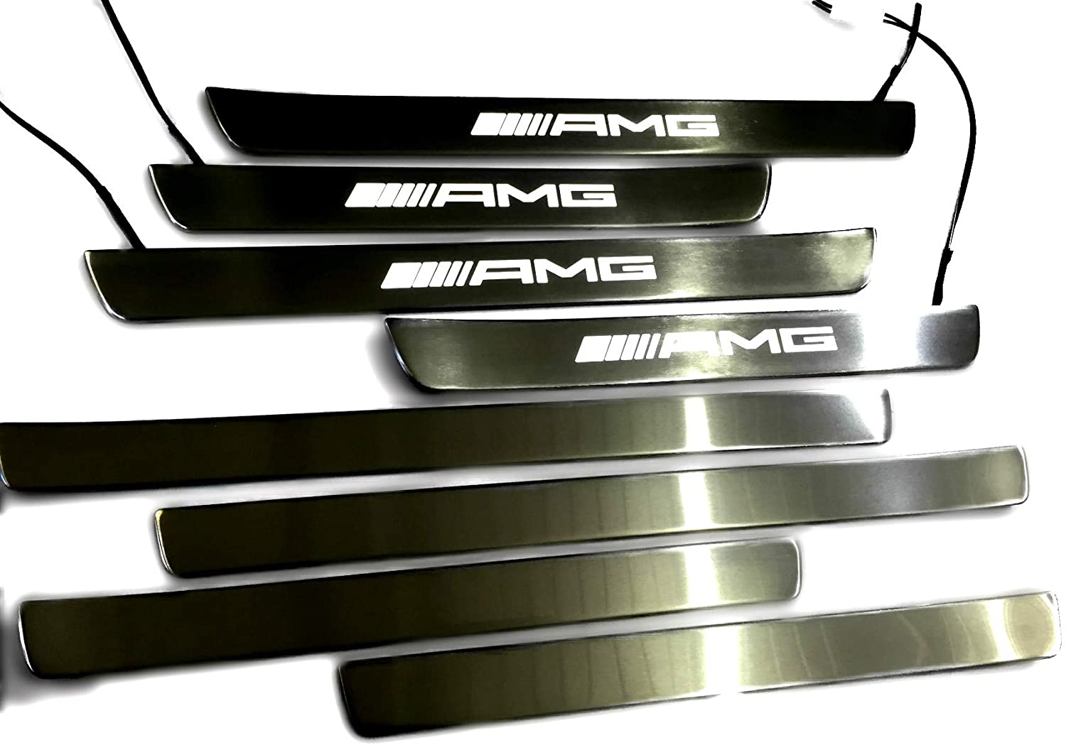 Door sills stainless steel LED Illuminated white AMG sign for W222 S222 S63 S500 S550 S65 S Class - Custom Class