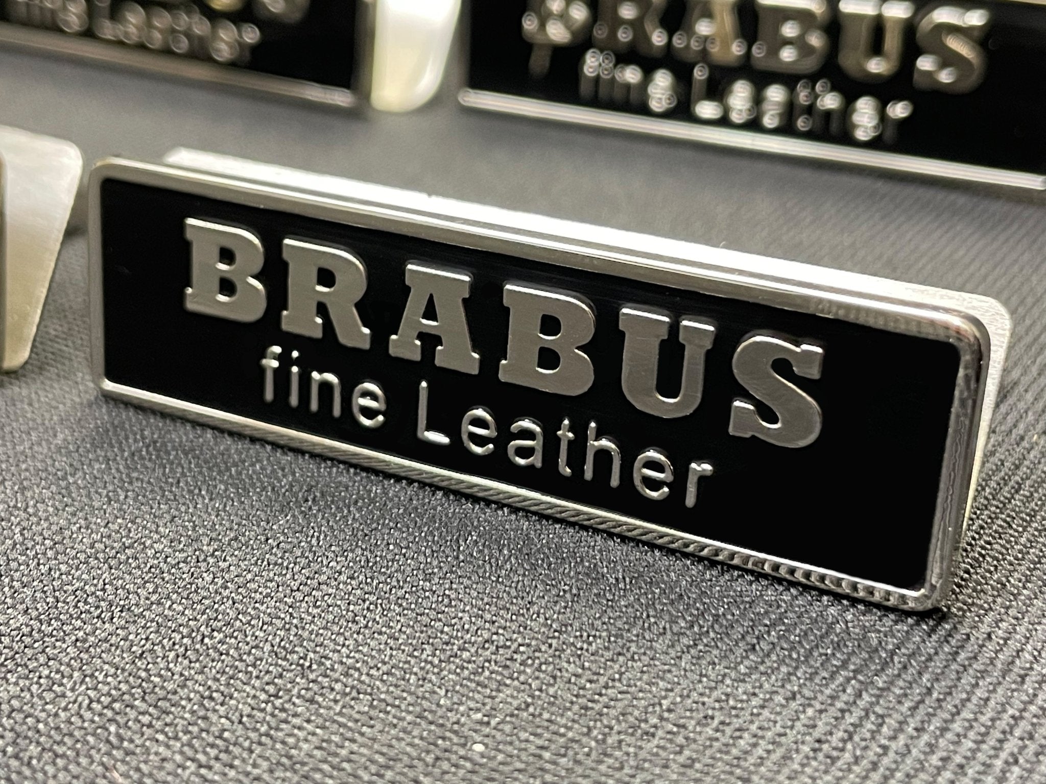 Mercedes-Benz G S C E GLC GLE Chrome Badges Emblems Interior Seats 4 pcs Set Compatible with Brabus Fine Leather Style - Custom Class