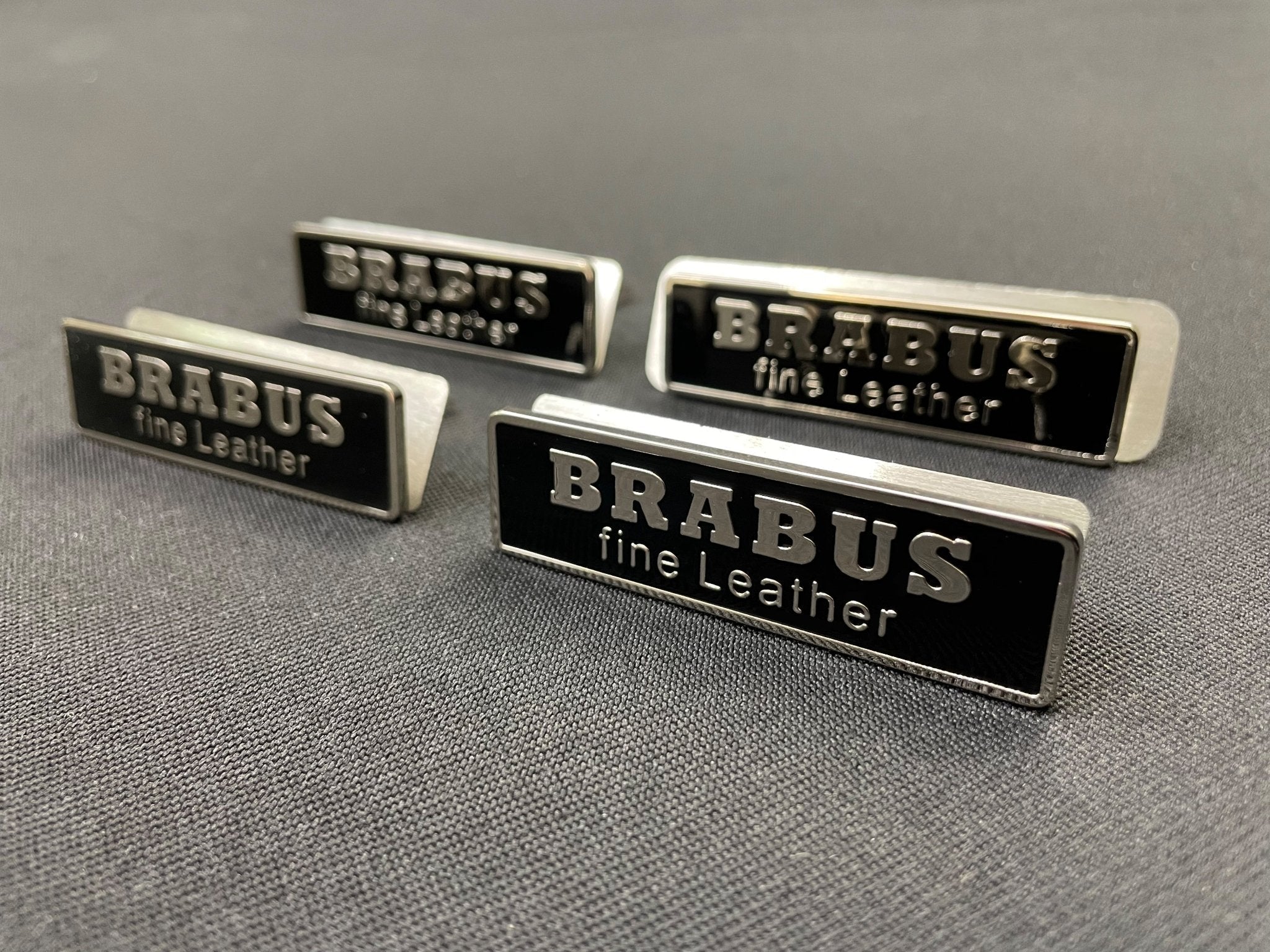 Mercedes-Benz G S C E GLC GLE Chrome Badges Emblems Interior Seats 4 pcs Set Compatible with Brabus Fine Leather Style - Custom Class