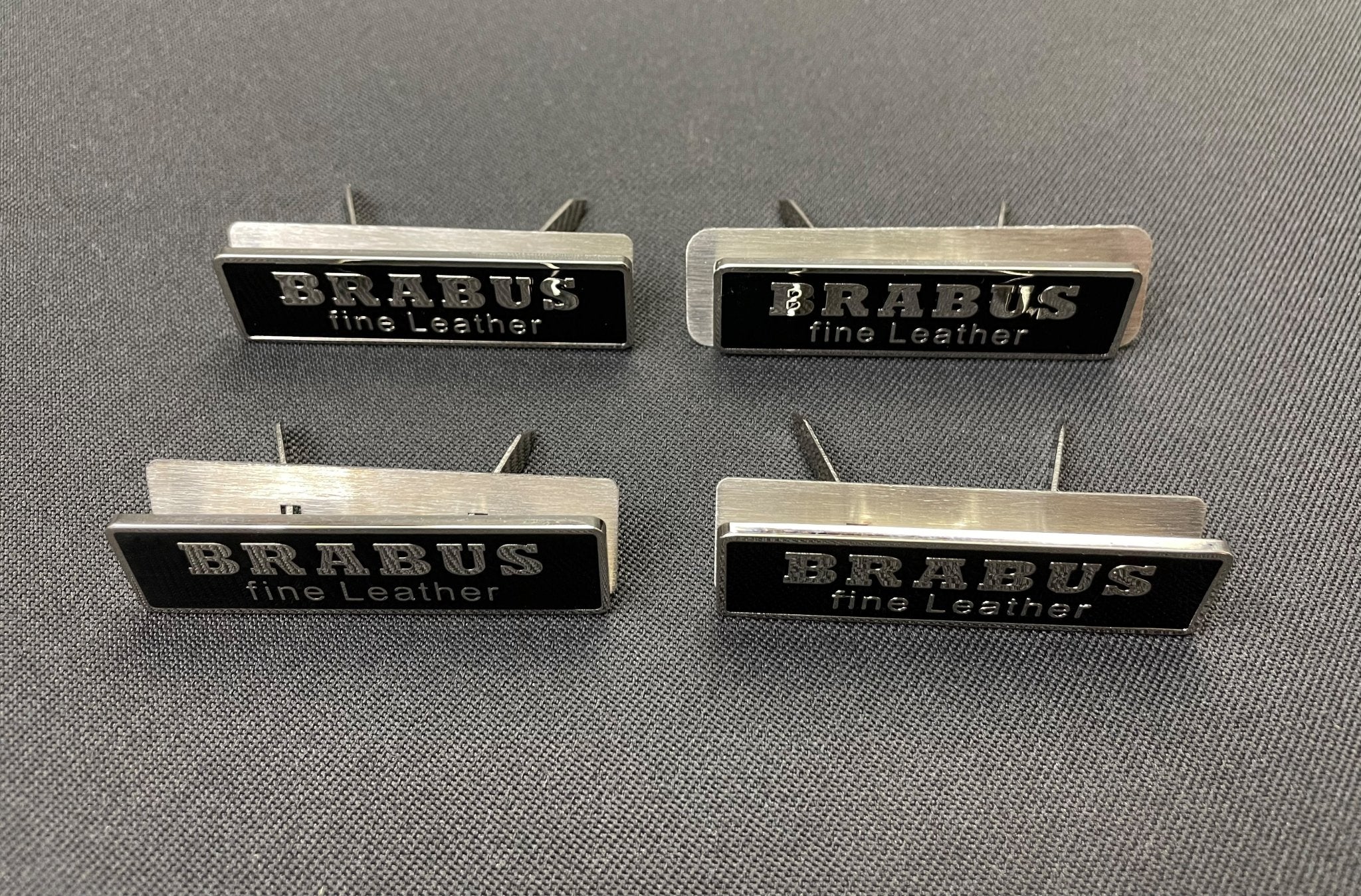 Mercedes-Benz G S C E GLC GLE Chrome Badges Emblems Interior Seats 4 pcs Set Compatible with Brabus Fine Leather Style - Custom Class