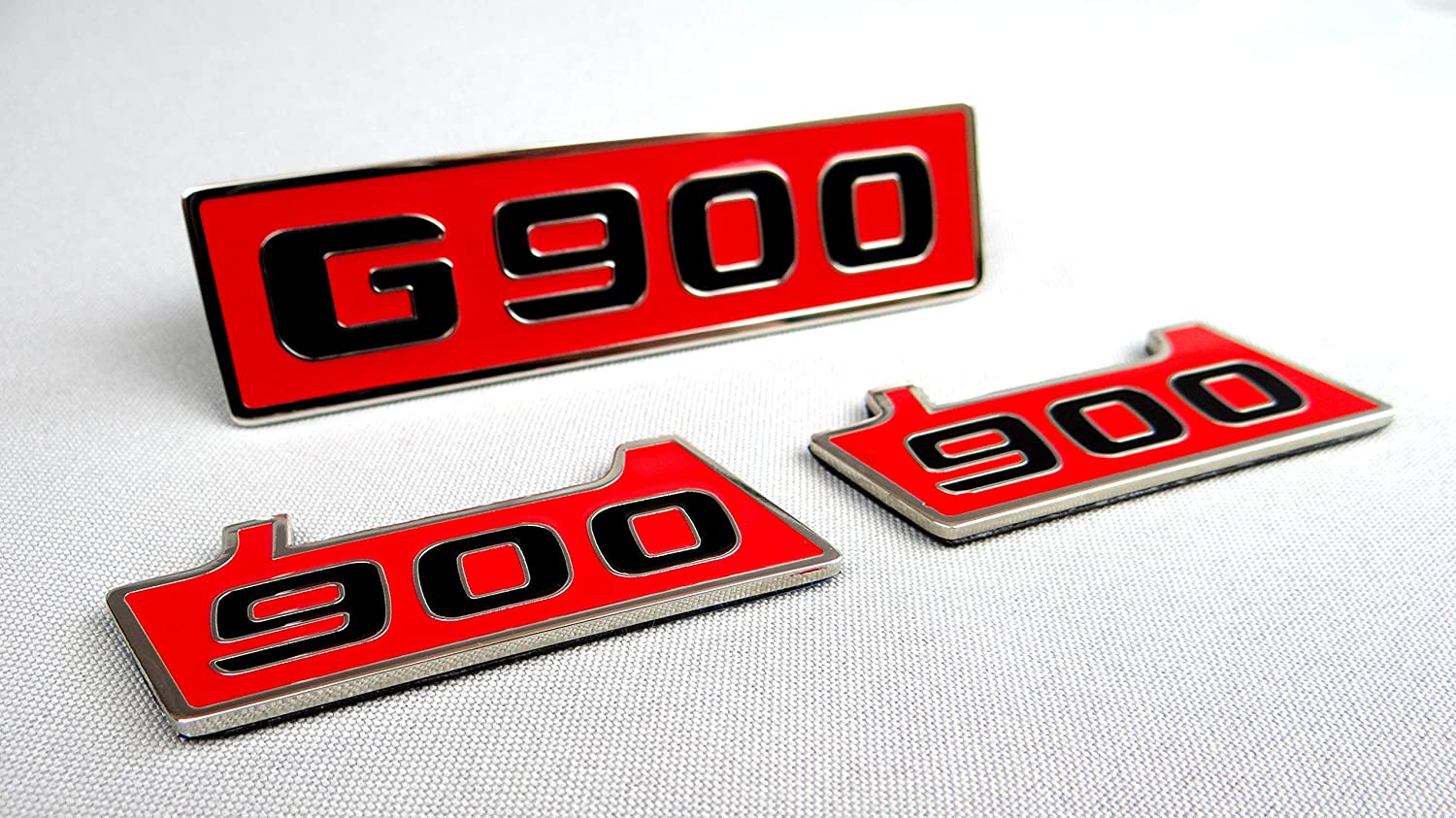 Mercedes-Benz G900 G-Wagon G-Class W463 Brabus Style Red Body Emblem Sticker Badge Letters Logo Set 3 pcs Steel G63 G55 G500 - Custom Class
