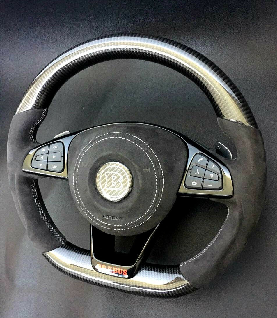 Mercedes-Benz GLE GLC GLS C W205 Brabus Style Steering Wheel Carbon Alcantara - Custom Class