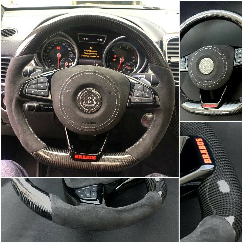 Mercedes-Benz GLE GLC GLS C W205 Brabus Style Steering Wheel Carbon Alcantara - Custom Class
