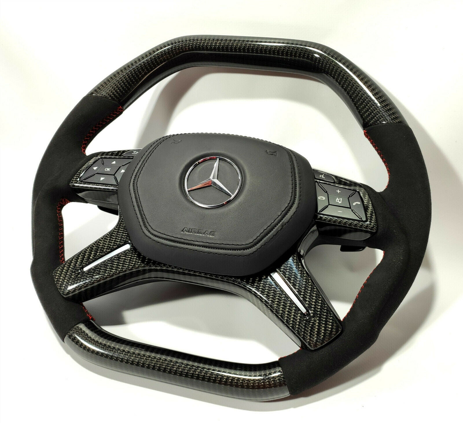 Mansory Steering Wheel Carbon Alcantara for Mercedes-Benz G GL ML W463 W166 X166 - Custom Class