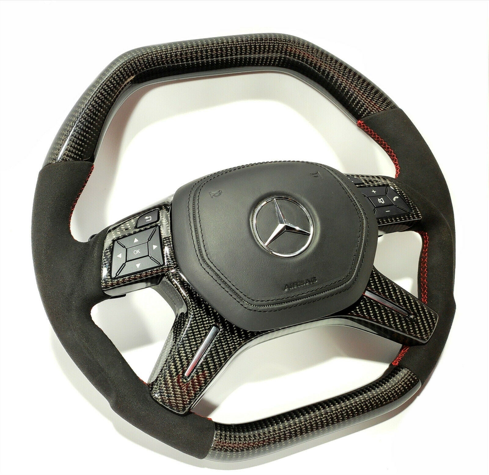 Mansory Steering Wheel Carbon Alcantara for Mercedes-Benz G GL ML W463 W166 X166 - Custom Class