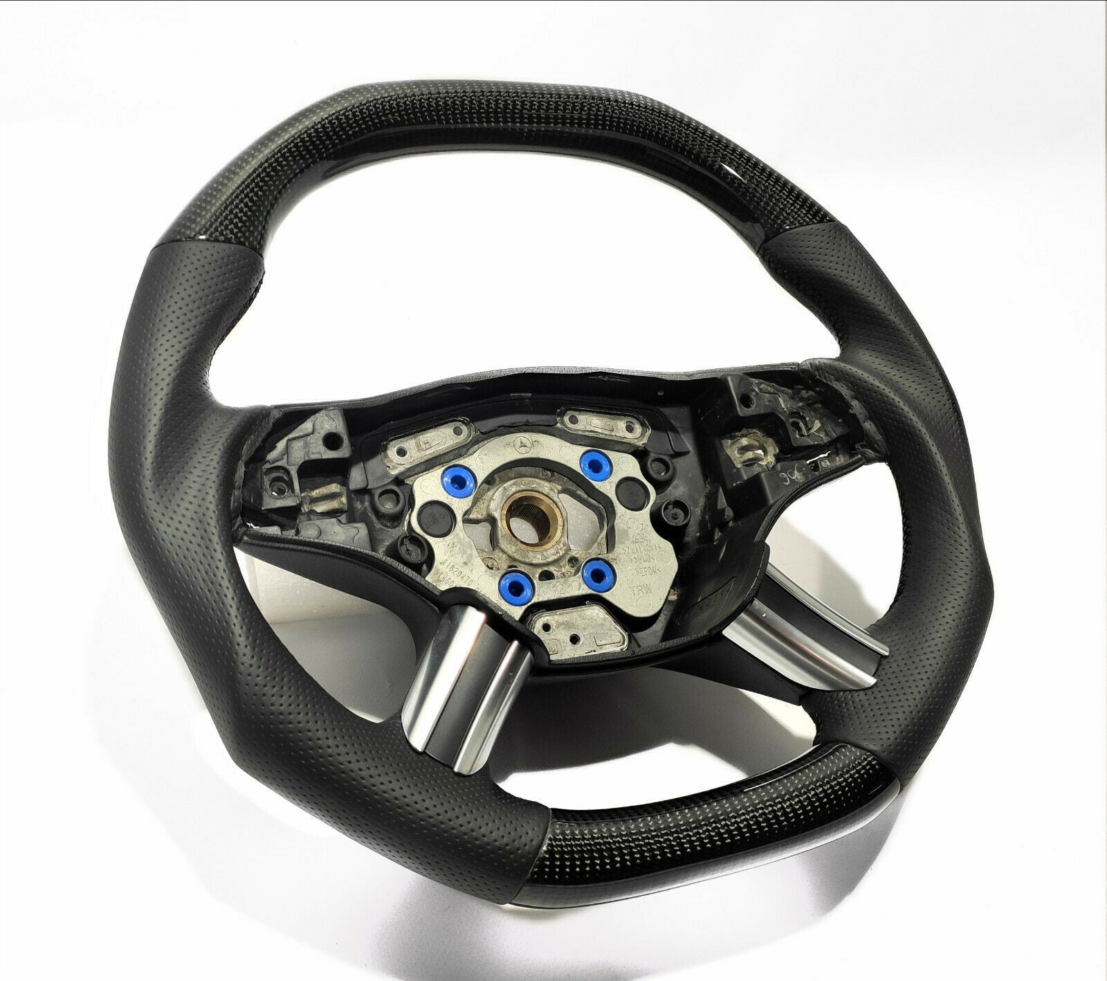 Mercedes-Benz ML GL R Class X164 W164 Steering Wheel Carbon Fiber Leather Flat - Custom Class