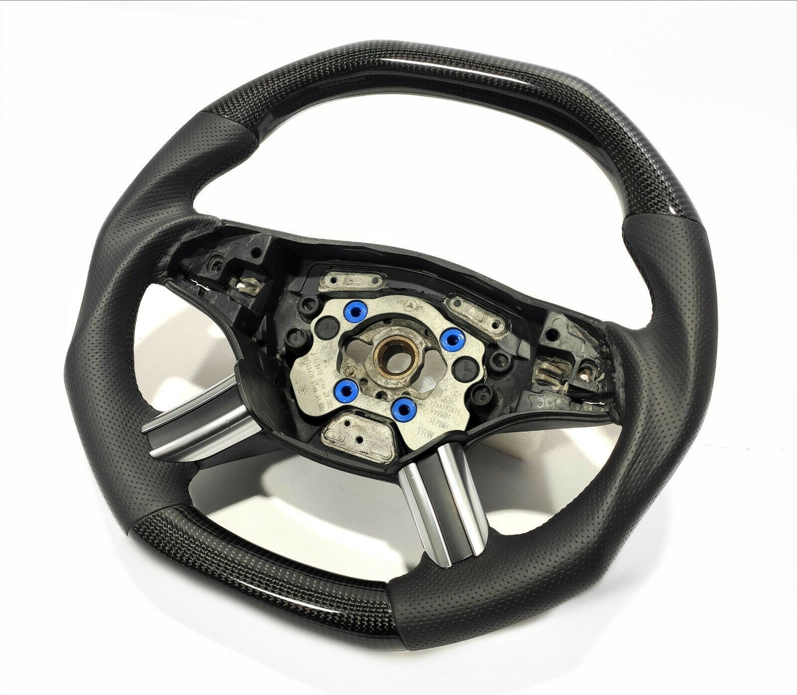 Mercedes-Benz ML GL R Class X164 W164 Steering Wheel Carbon Fiber Leather Flat - Custom Class