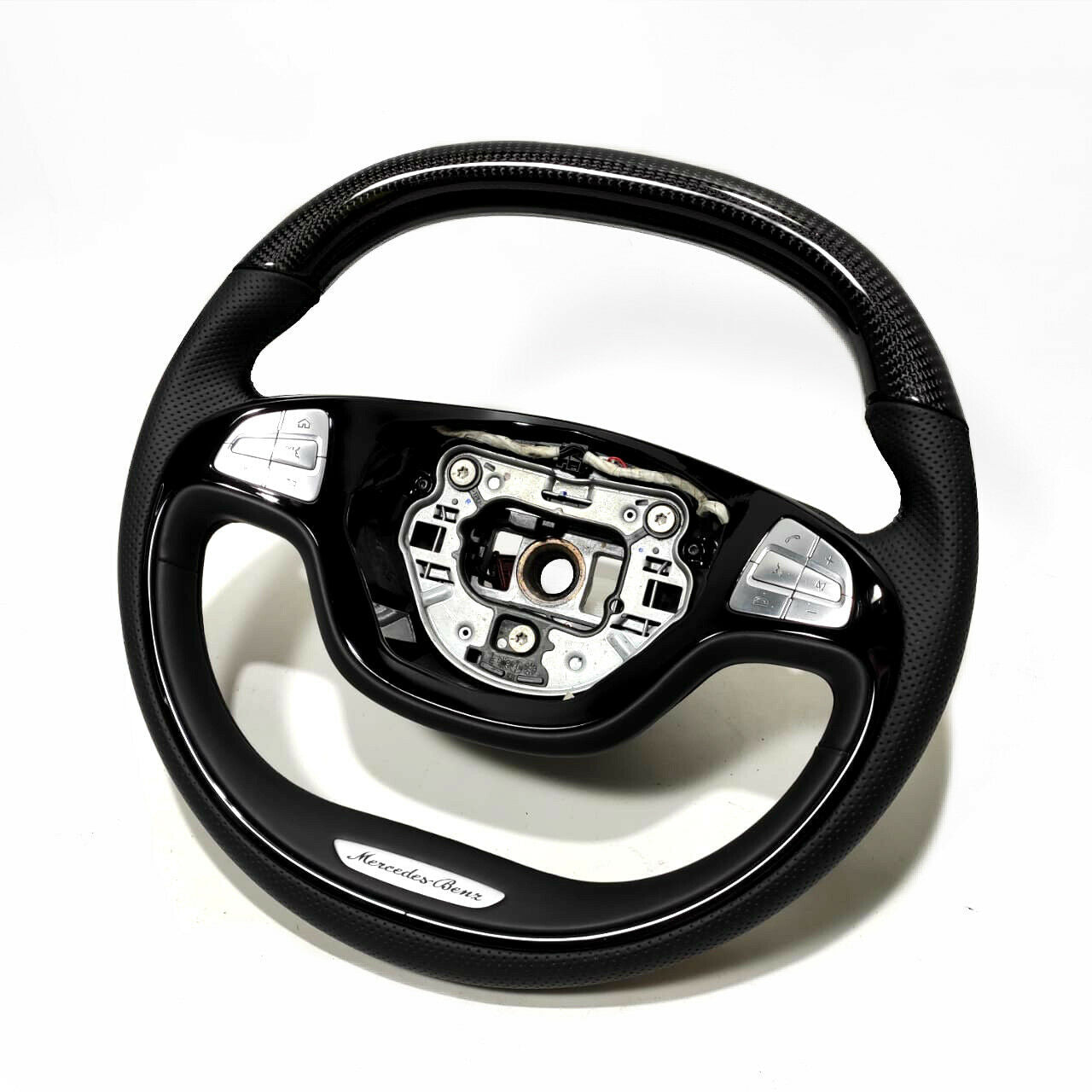 Mercedes-Benz S-Class W222 S500 S600 Steering Wheel Carbon Leather Piano Black - Custom Class