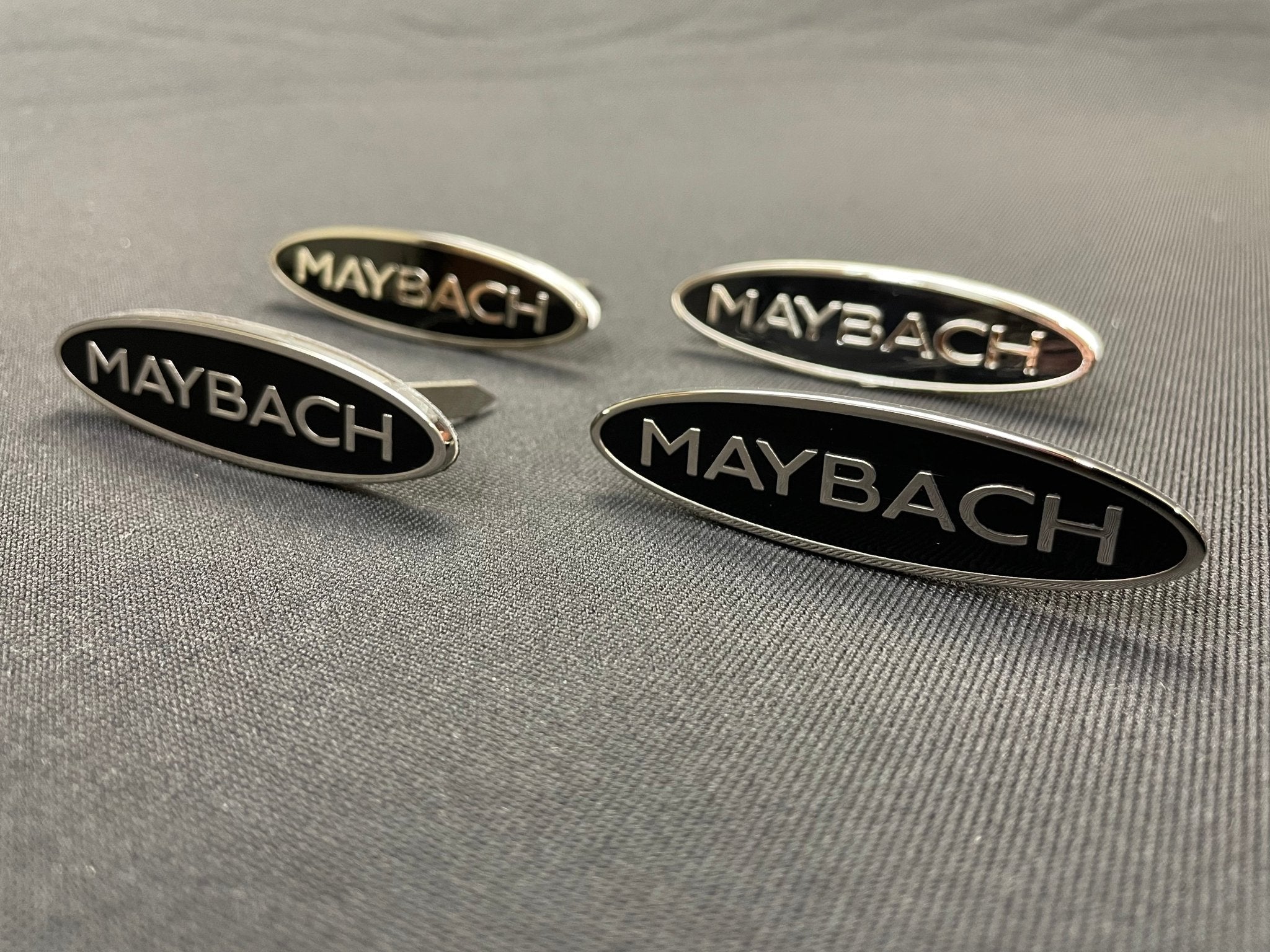 Mercedes-Benz S222 W222 S63 S600 S65 Maybach Style Metal Black Chrome Glossy Seats Badges Emblems Logos 4 pcs - Custom Class