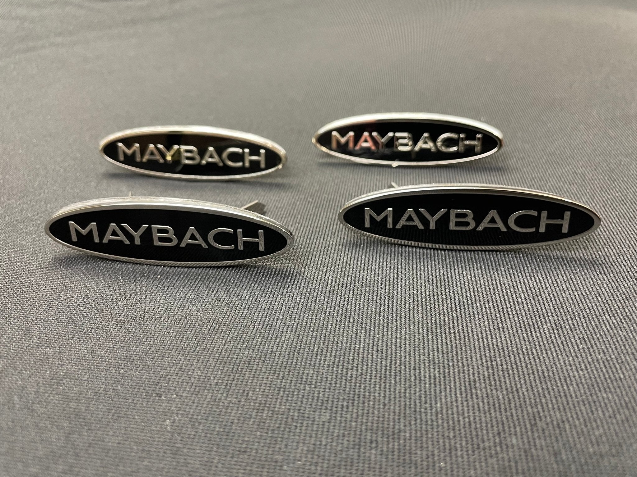 Mercedes-Benz S222 W222 S63 S600 S65 Maybach Style Metal Black Chrome Glossy Seats Badges Emblems Logos 4 pcs - Custom Class