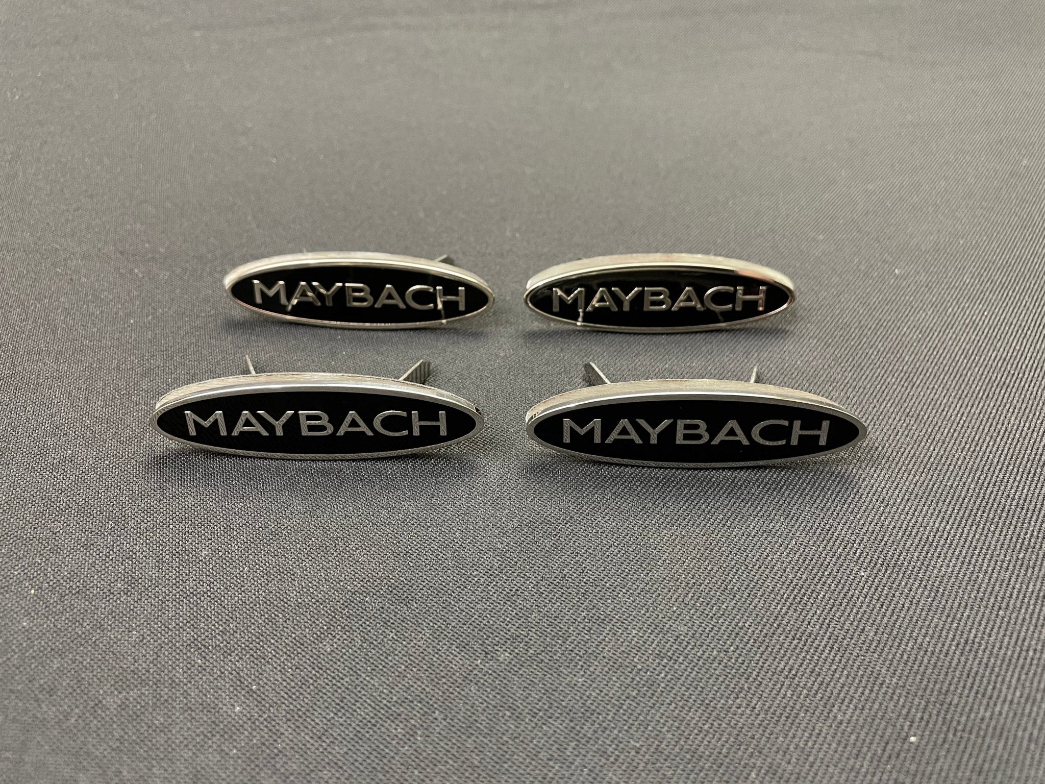 Mercedes-Benz S222 W222 S63 S600 S65 Maybach Style Metal Black Chrome Glossy Seats Badges Emblems Logos 4 pcs - Custom Class