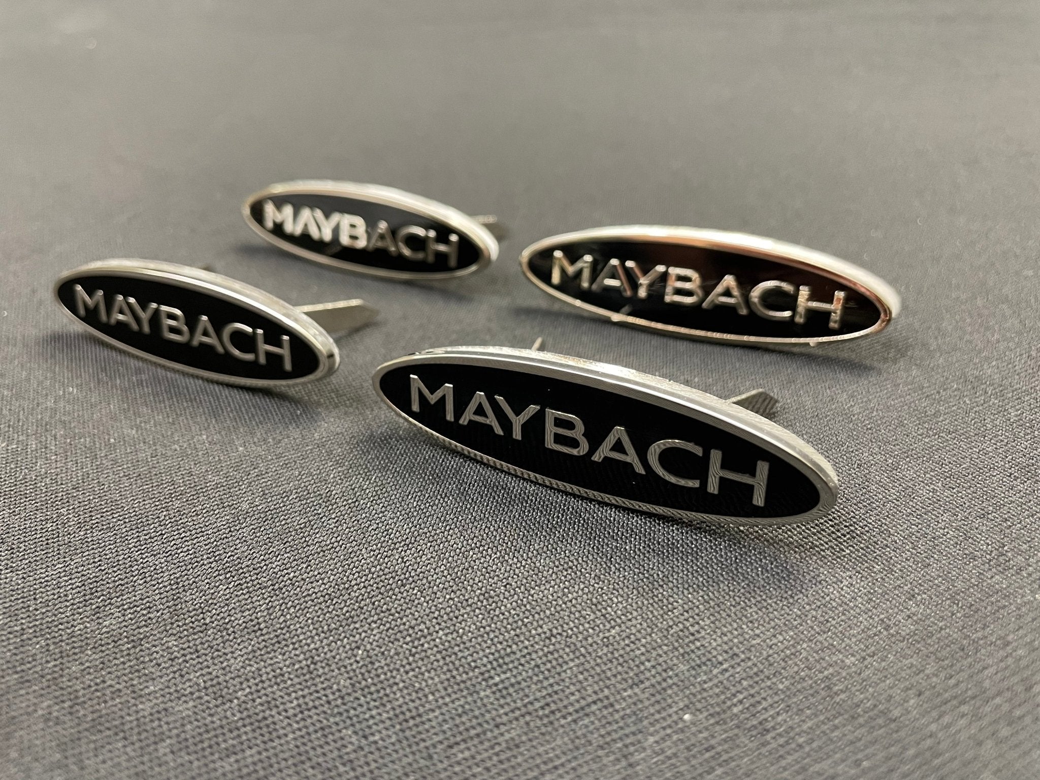 Mercedes-Benz S222 W222 S63 S600 S65 Maybach Style Metal Black Chrome Glossy Seats Badges Emblems Logos 4 pcs - Custom Class