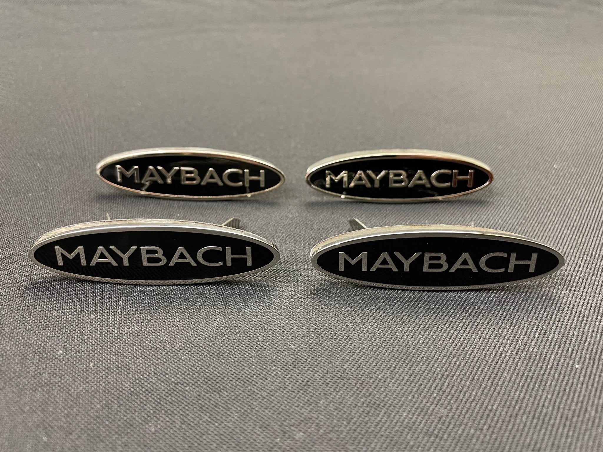 Mercedes-Benz S222 W222 S63 S600 S65 Maybach Style Metal Black Chrome Glossy Seats Badges Emblems Logos 4 pcs - Custom Class