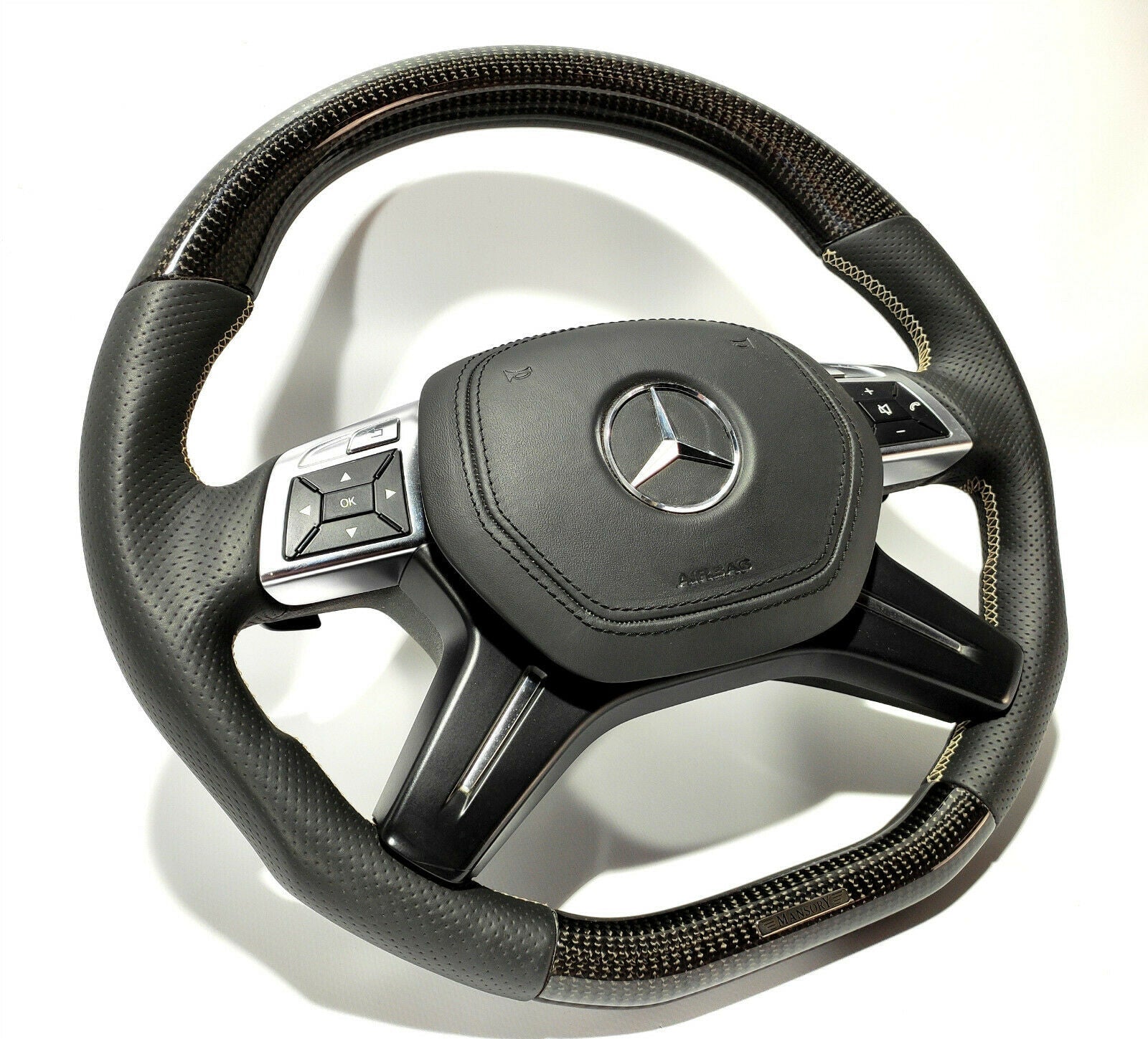 Mercedes-Benz Steering Wheel Carbon Fiber G-Wagon GL ML W166 W463 Mansory Style - Custom Class