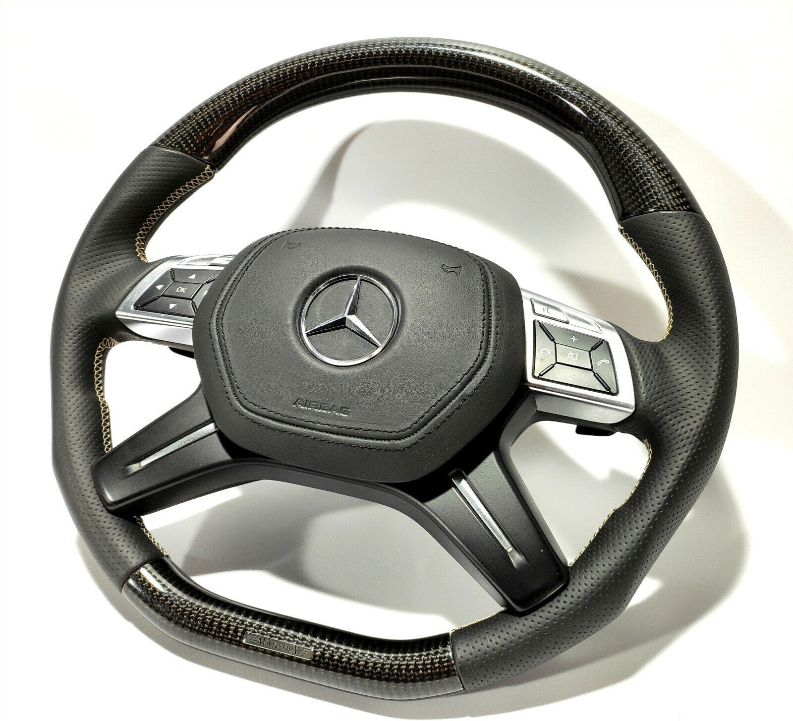 Mercedes-Benz Steering Wheel Carbon Fiber G-Wagon GL ML W166 W463 Mansory Style - Custom Class