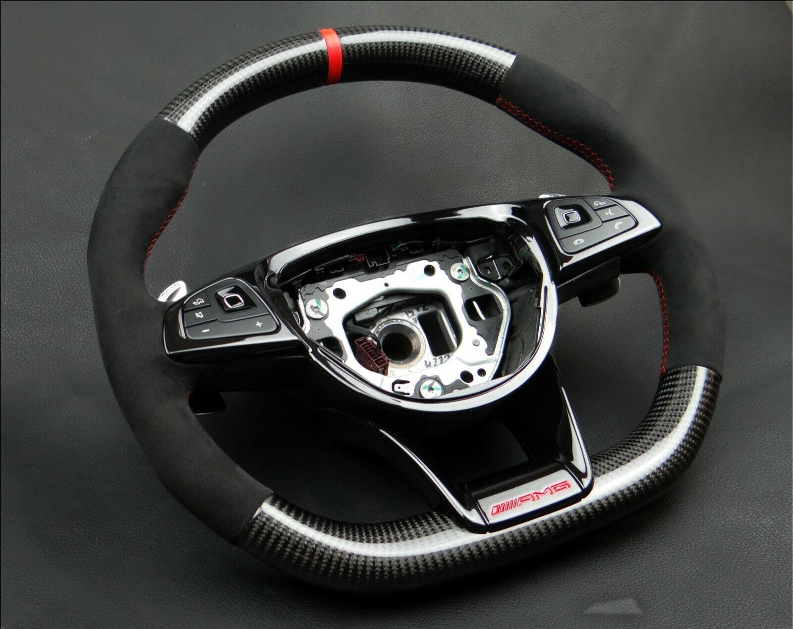Mercedes-Benz Steering Wheel Carbon Leather W222 W213 W205 GT AMG C S Class - Custom Class