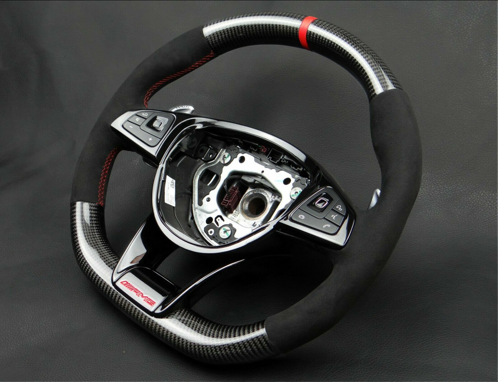 Mercedes-Benz Steering Wheel Carbon Leather W222 W213 W205 GT AMG C S Class - Custom Class