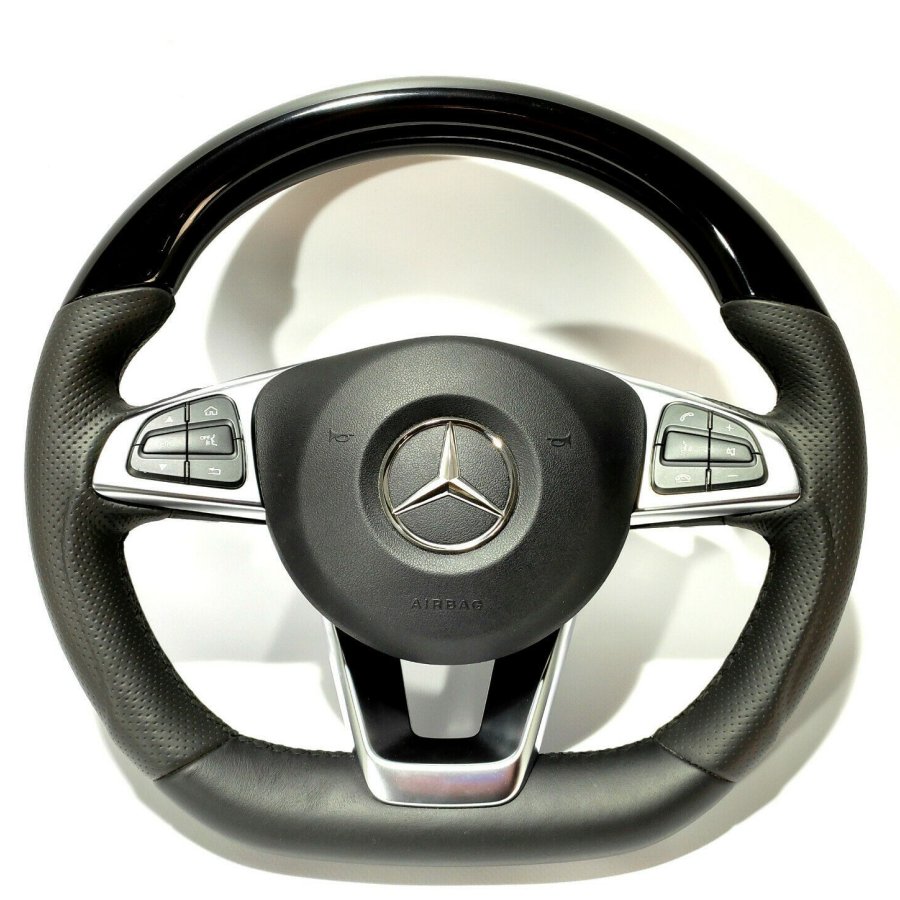 Mercedes-Benz Steering Wheel Piano Black Leather W205 C GLE GLC GLS GL Class - Custom Class